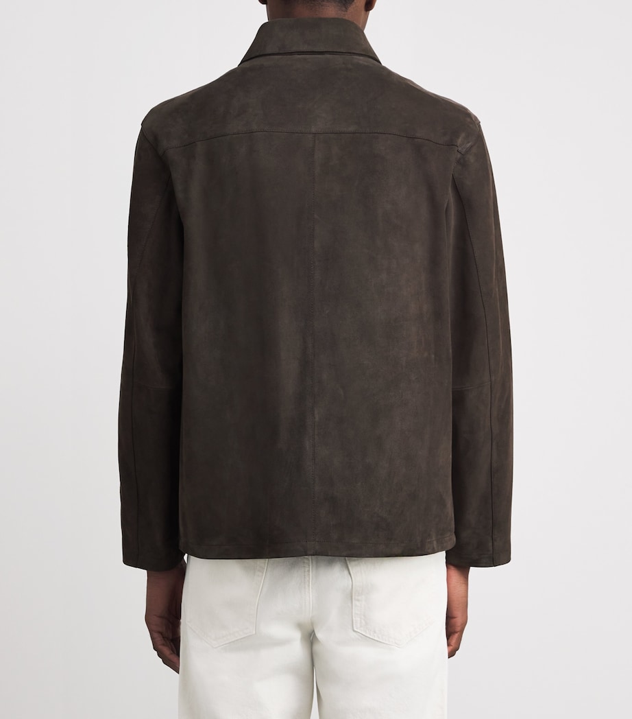 Suede Chore Shirt Jacket DARK BROWN Image 4