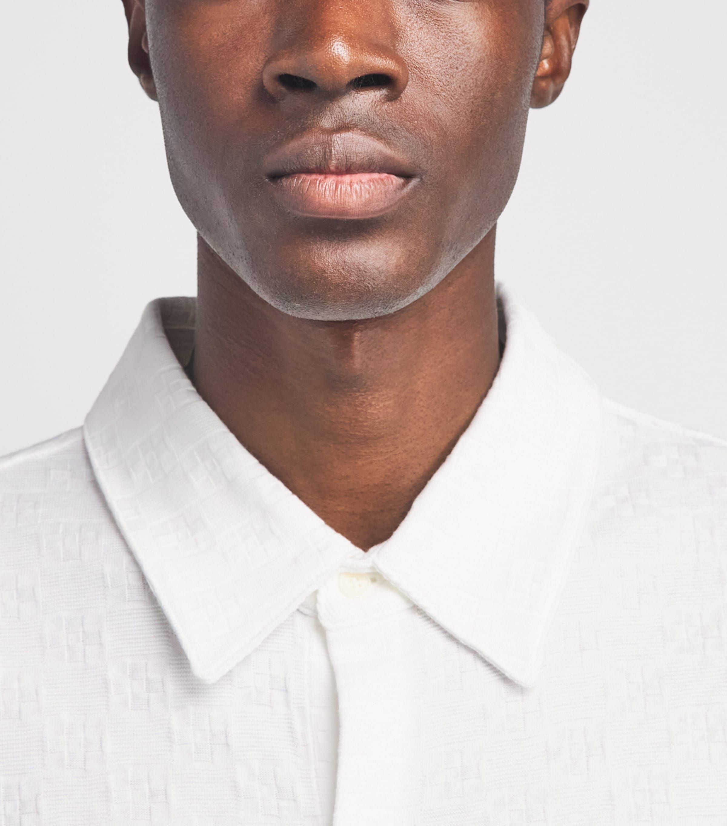 Sandro Paris Mens Cotton Jacquard Shirt White Image 3