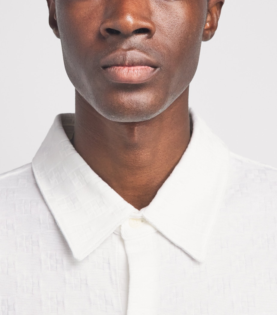 Sandro Paris Mens Cotton Jacquard Shirt White Image 3