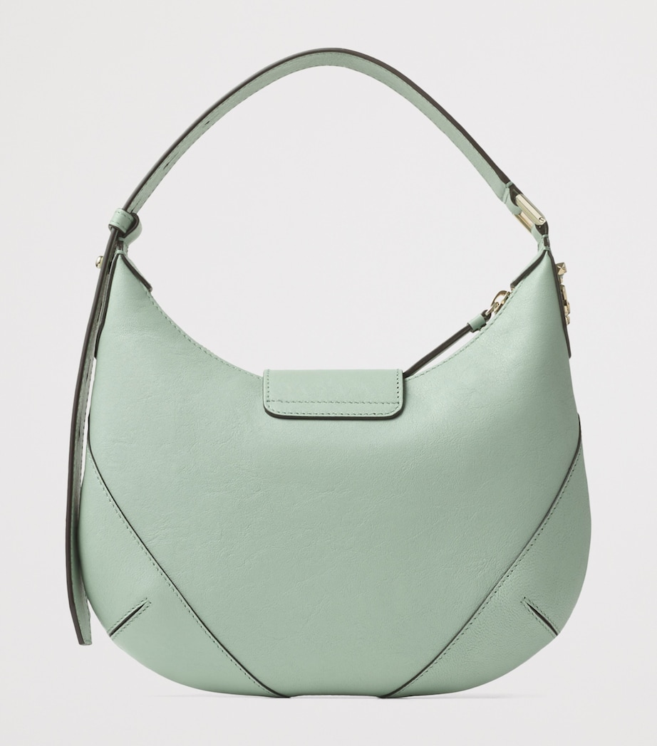 Small Leather Bar Shoulder Bag VERDE/SHINY GOLD Image 3