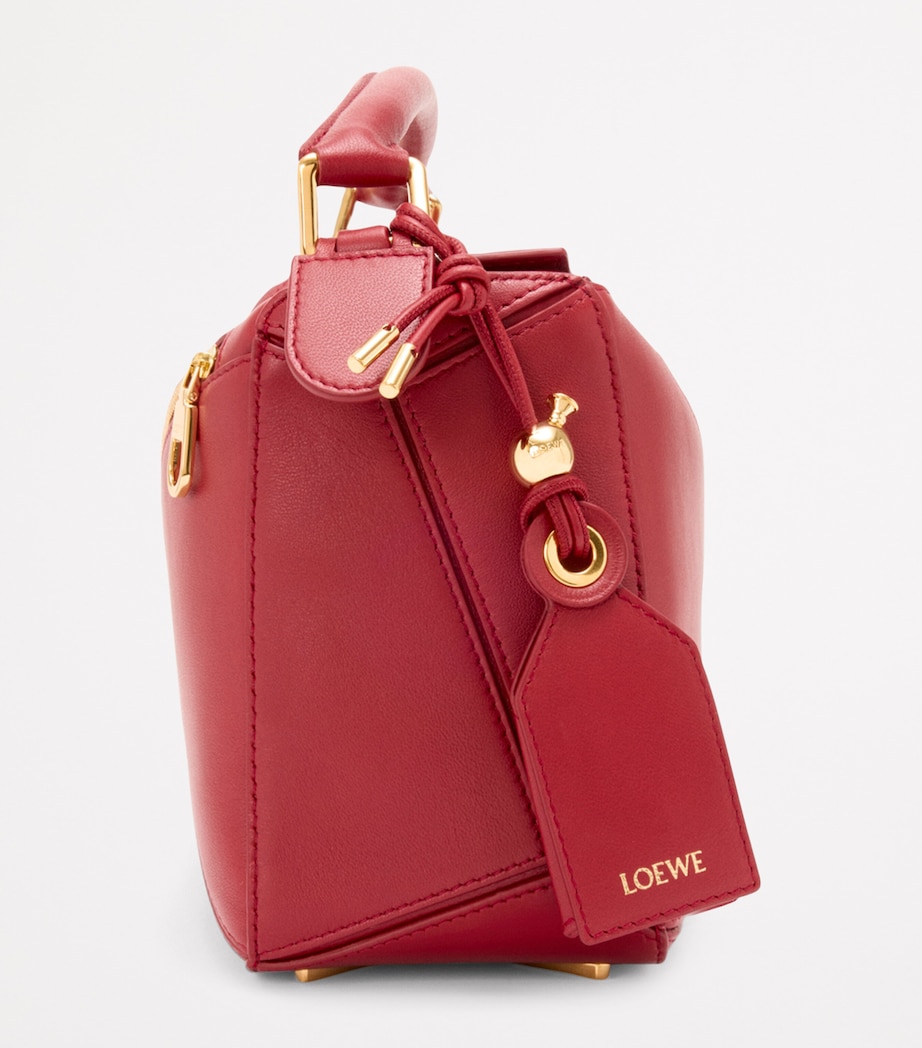 Small Leather Featherlight Puzzle Top-Handle Bag RED Image 5