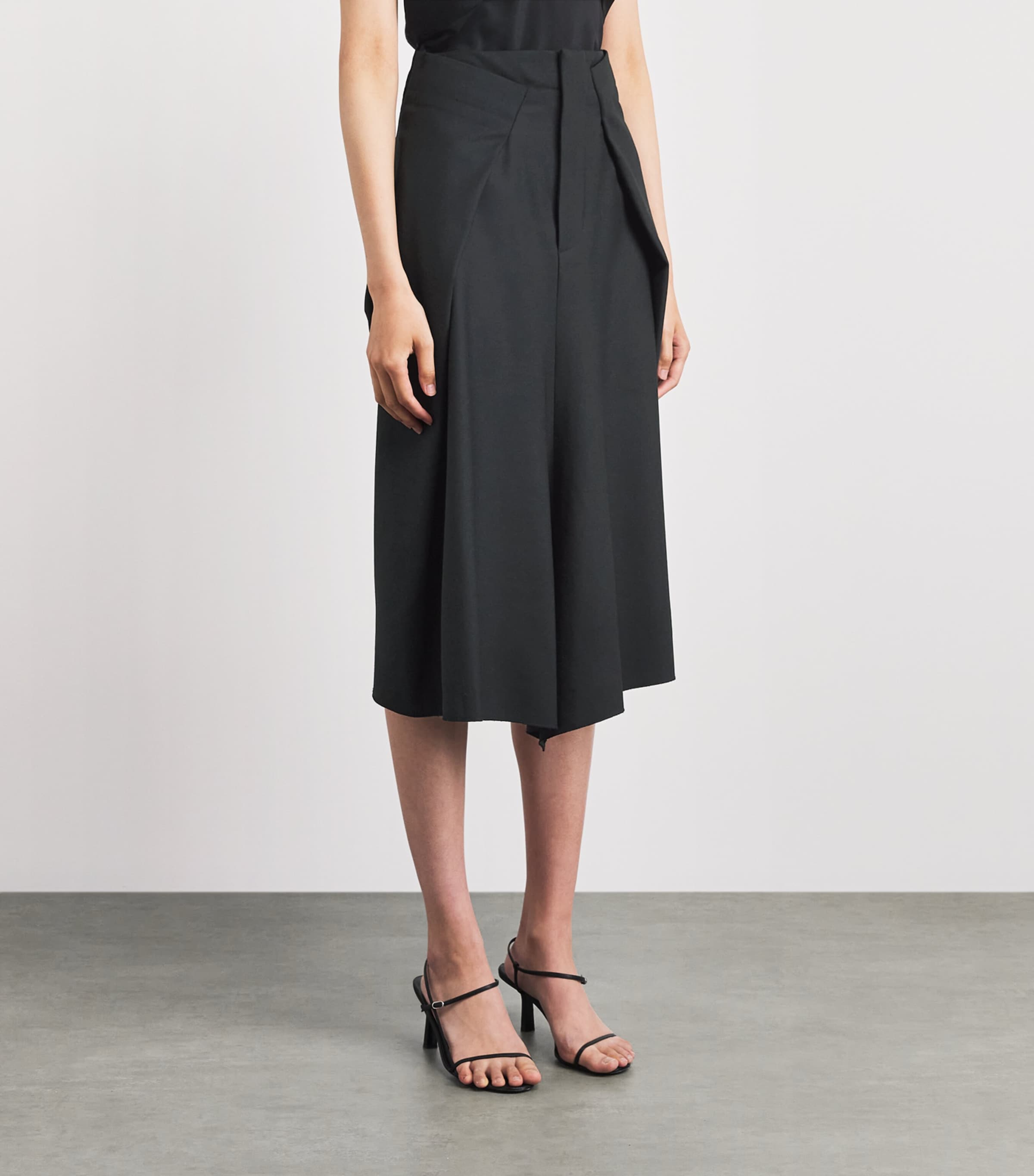 Victoria Beckham Womens Tailored Midi Skirt Black Image 4