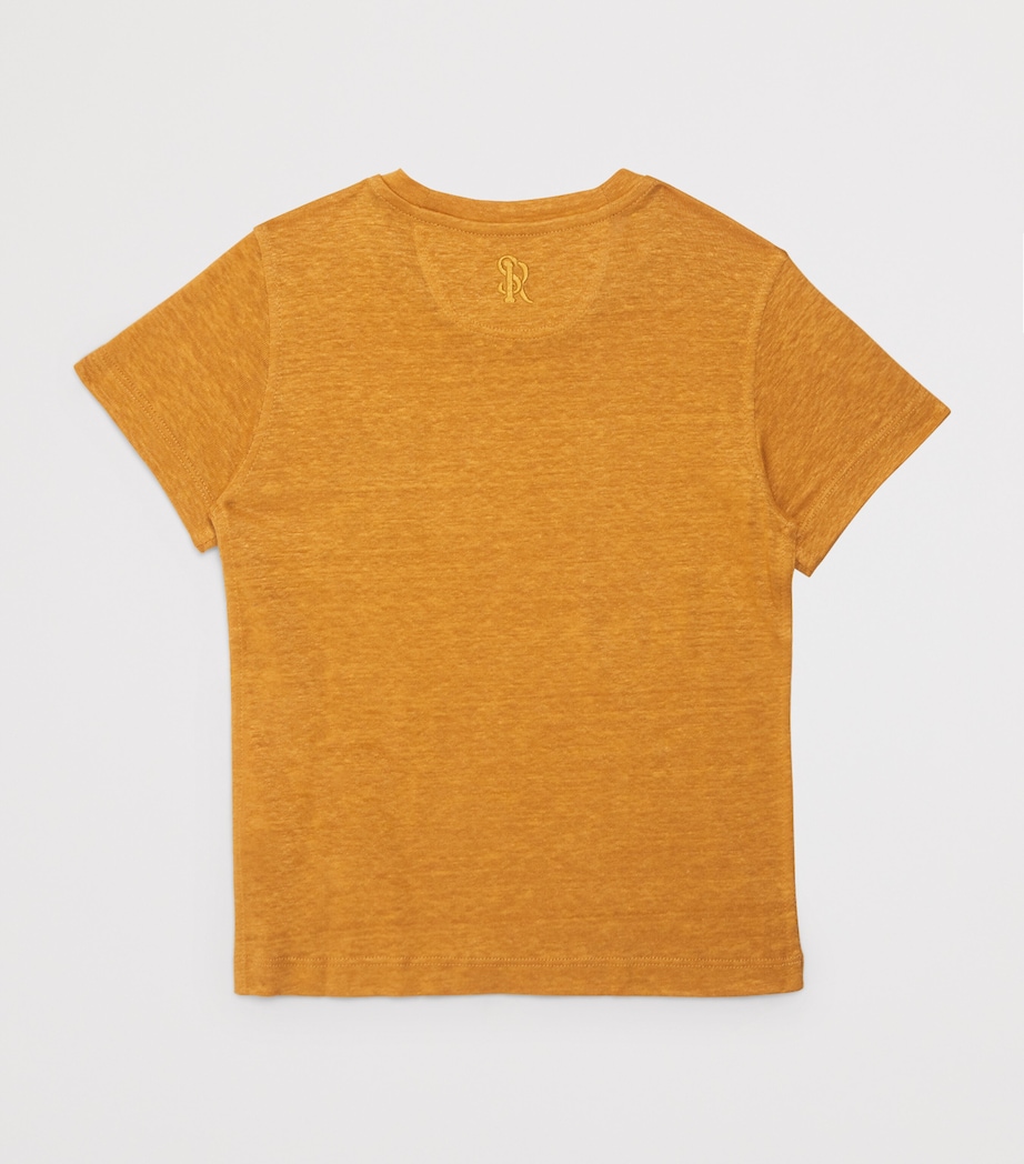 Stefano Ricci Kids Linen Embroidered Monogram T-Shirt (4-16 Years) Image 2