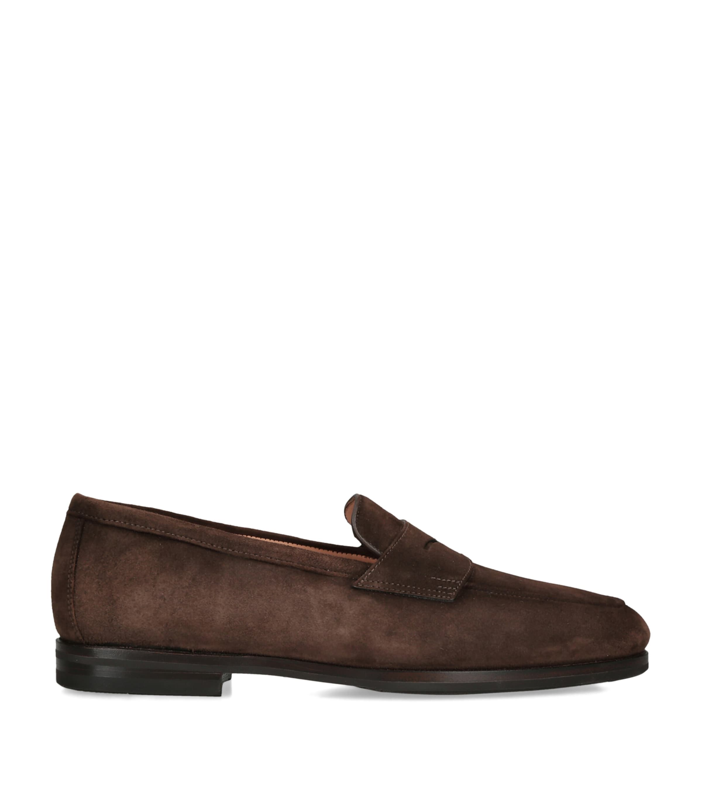 Santoni Suede Carla Loafers Dark Brown Image 1