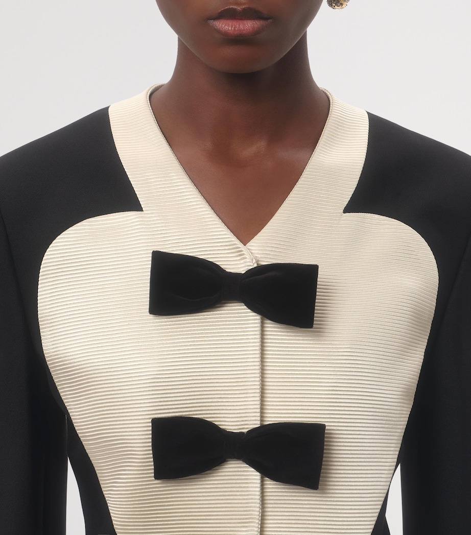 Virgin Wool-Silk Bow-Detail Blazer AUY Image 6
