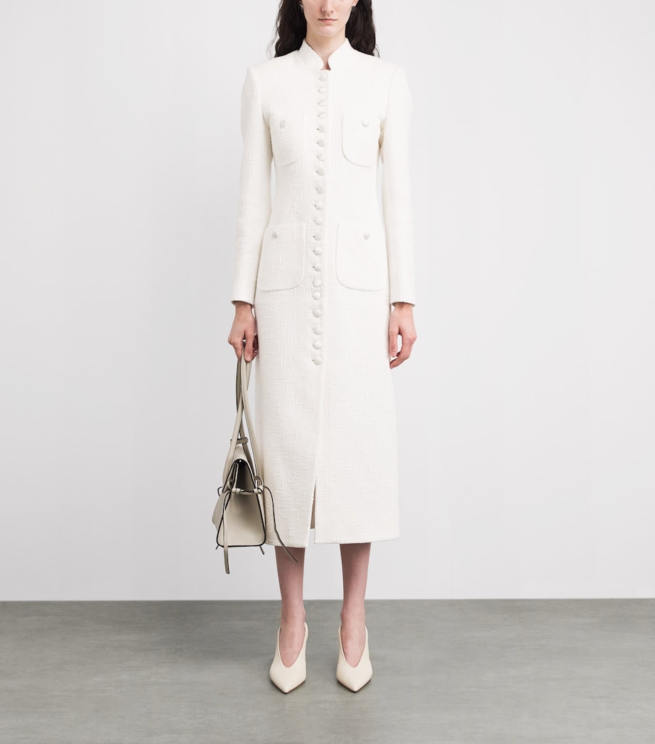 Liberowe Womens Cotton Tweed Imperial Coat White Image 2