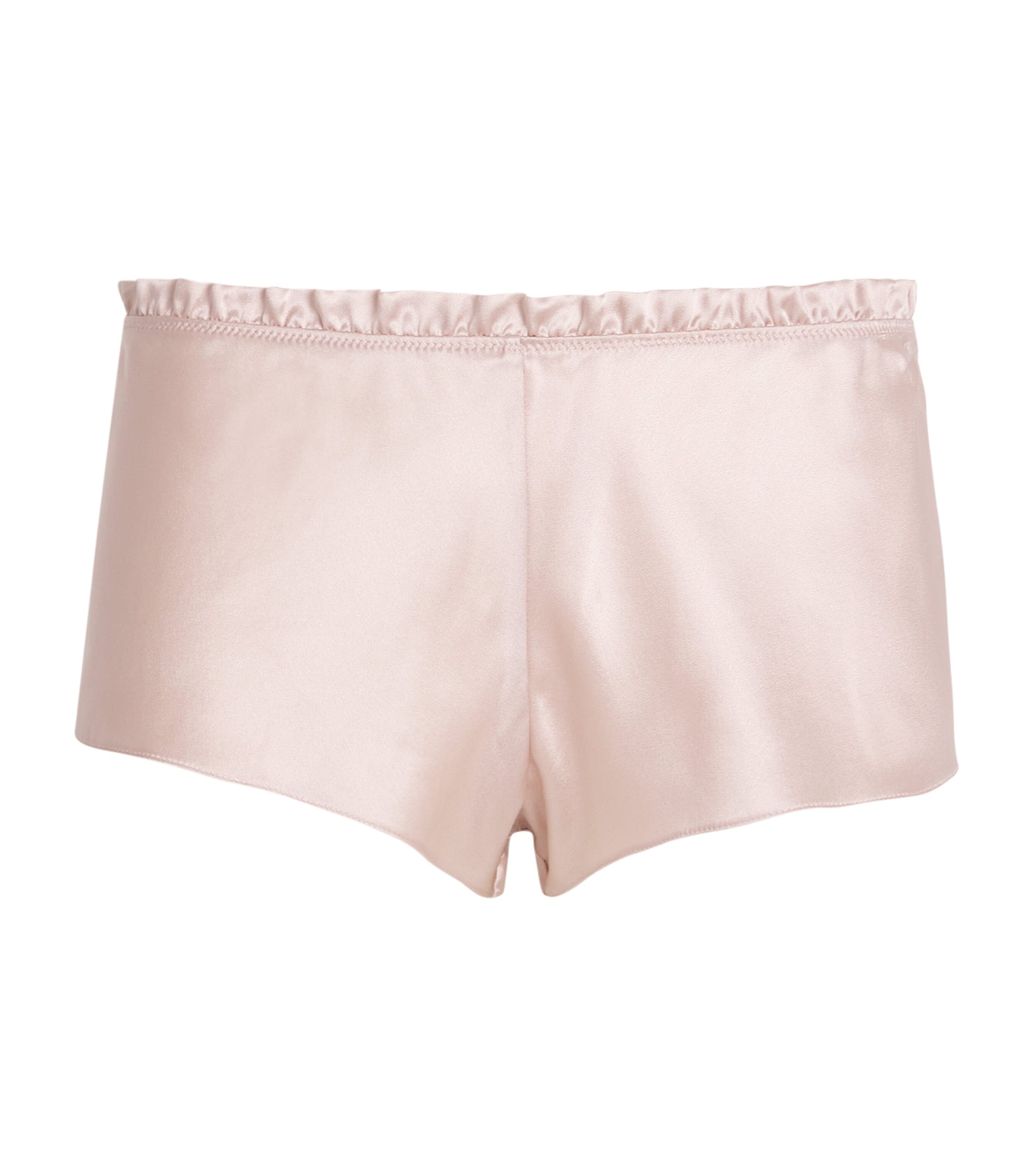 Carine Gilson Silk Pleated Shorts In Pink