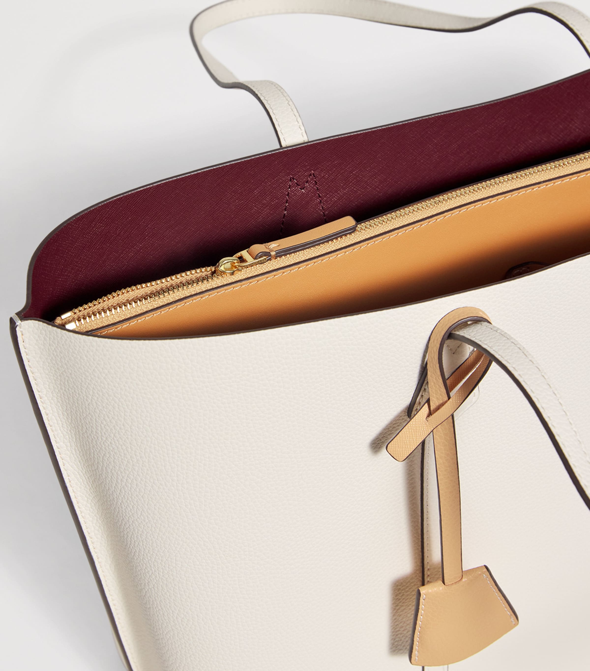 Leather Perry Tote Bag NEW IVORY Image 6