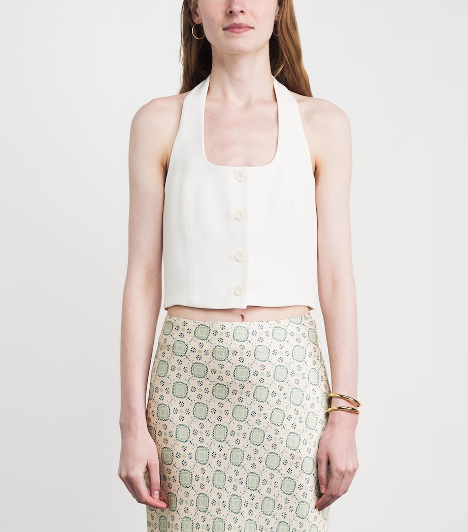 Claudie Pierlot Womens Backless Waistcoast Ecru Image 4