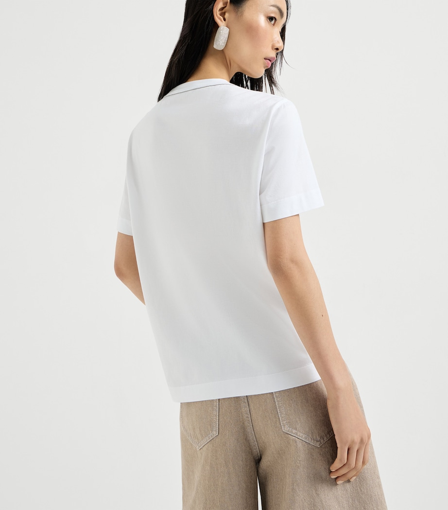 Brunello Cucinelli Womens Cotton Crew-Neck T-Shirt Image 5