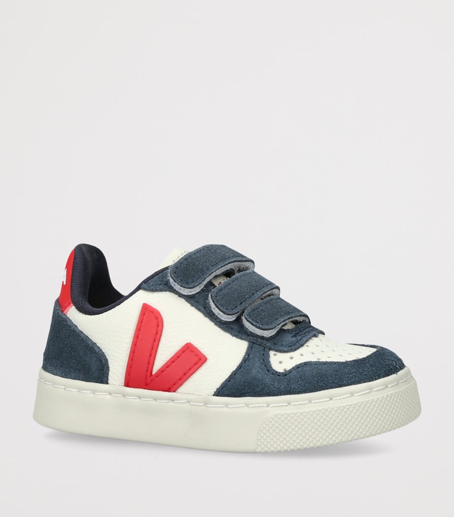 Leather V-10 Sneakers WHITE/NAVY Image 3