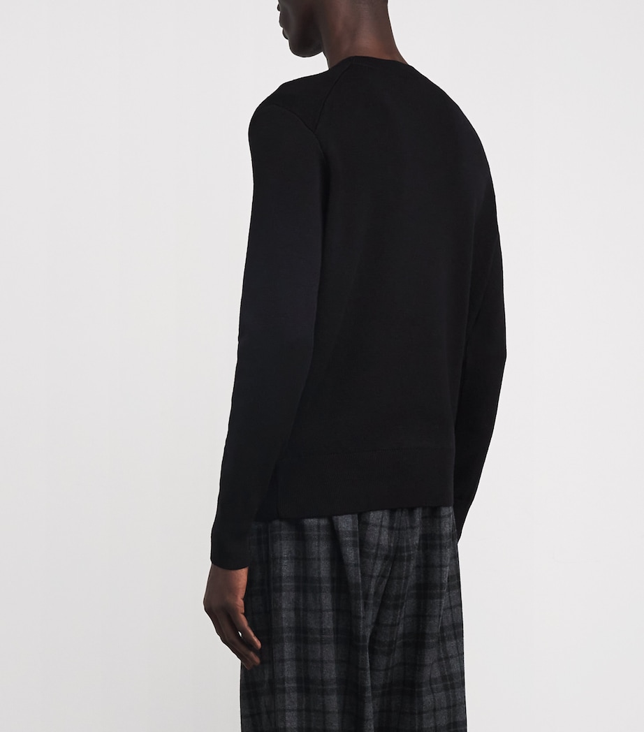 Merino Wool Logo Sweatshirt 0180 - NOIR/NOIR Image 4