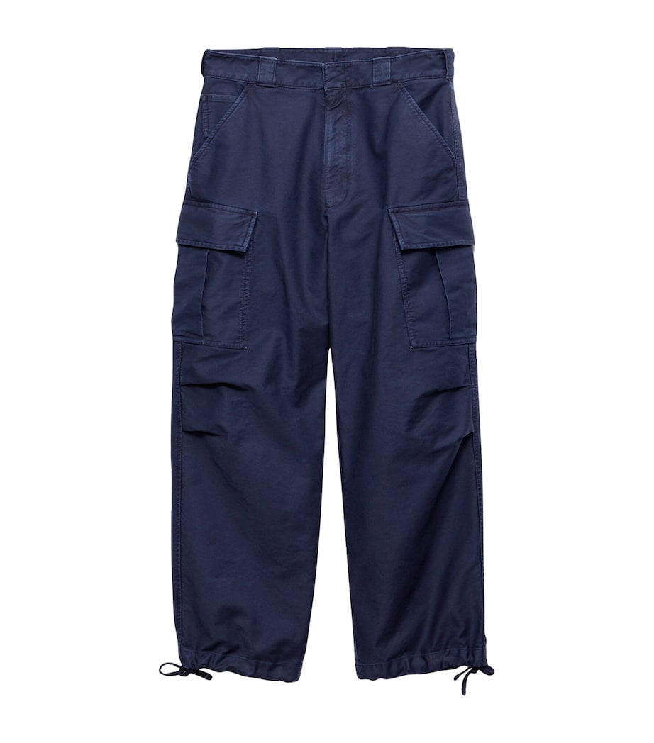 Cotton Cargo Wide-Leg Trousers F0008 Image 1