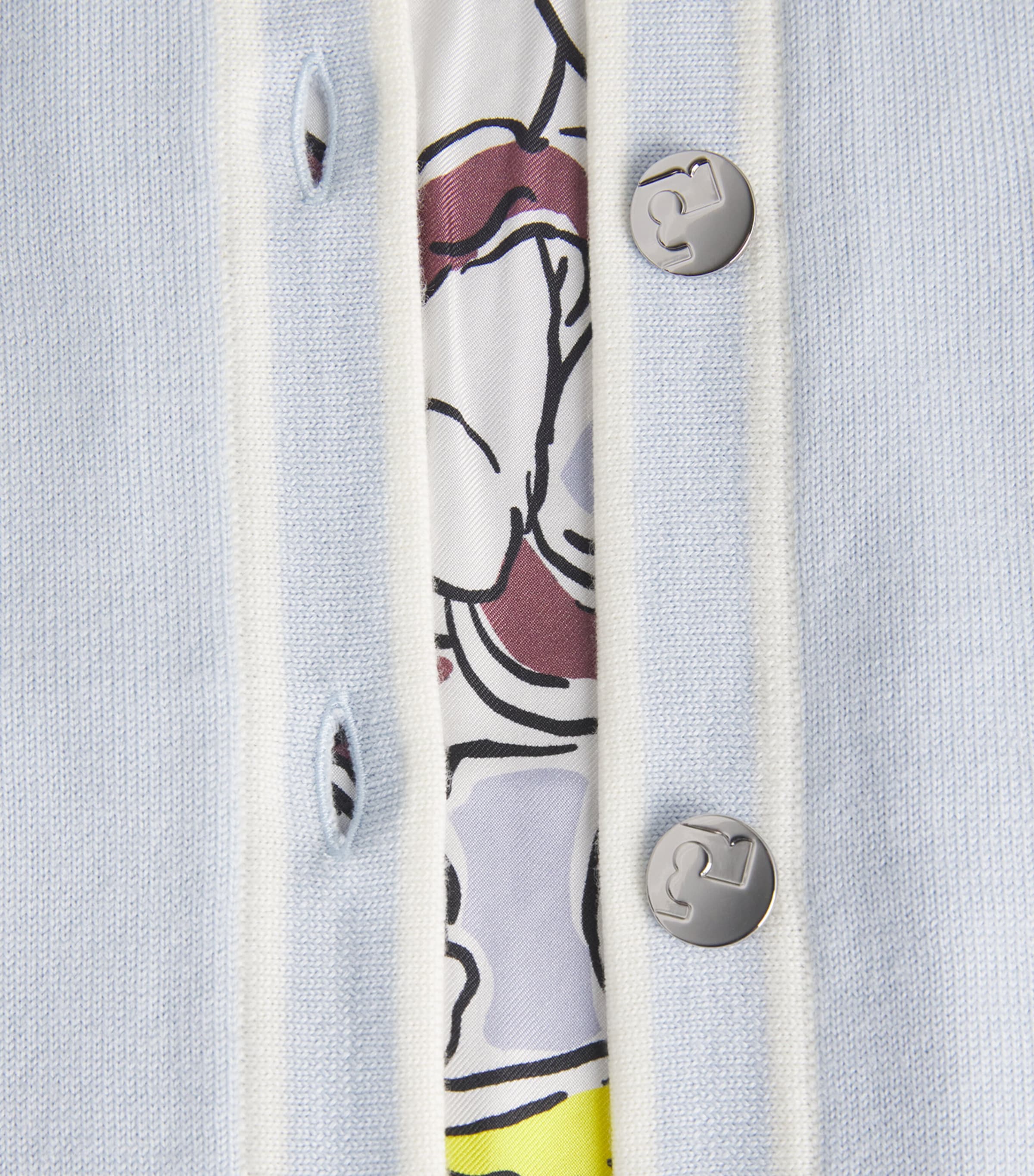 Tory Burch Womens Wool Kendra Cardigan Blue / New Ivory Image 6
