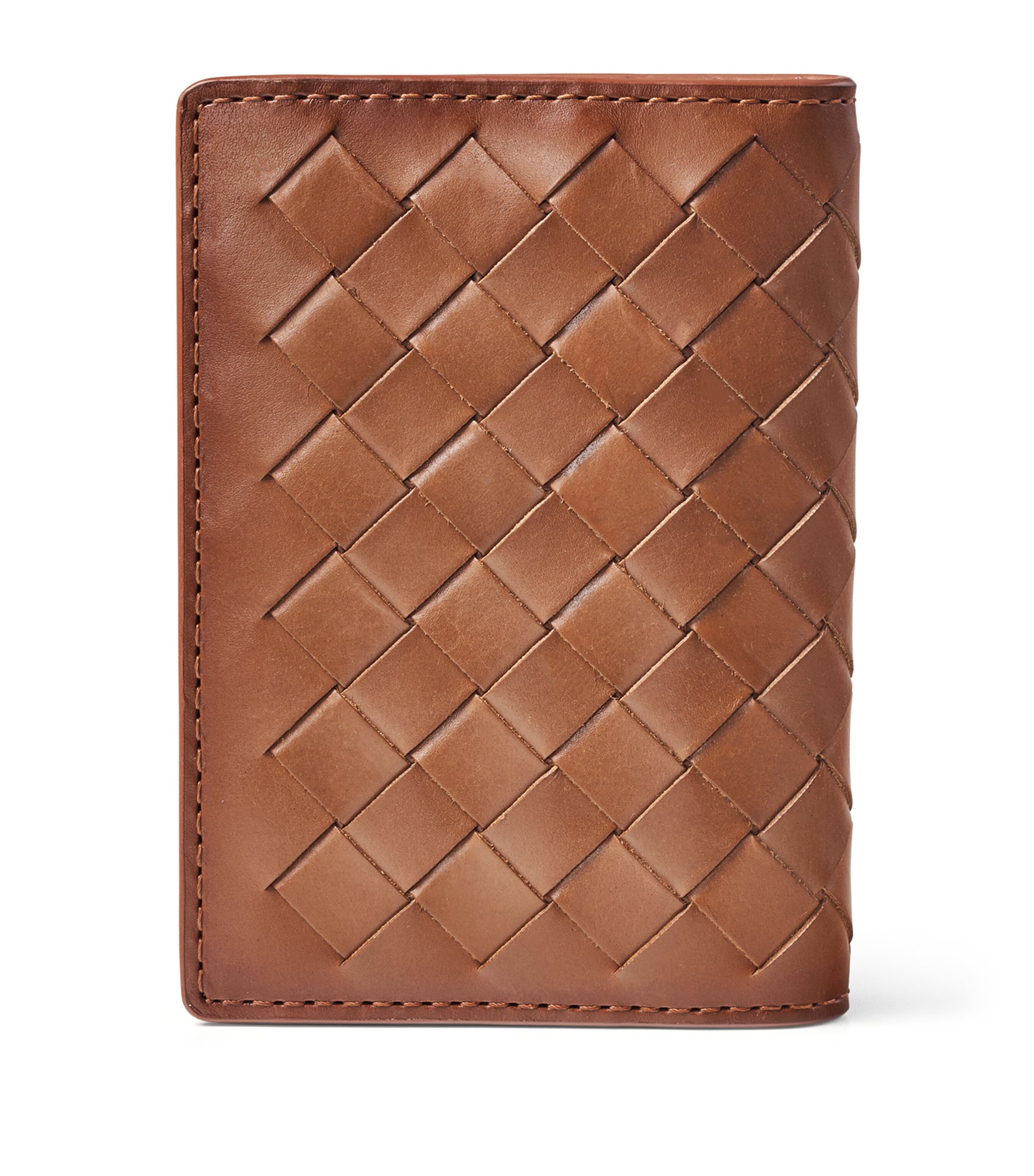 Leather Double Fold Card Holder LATTE Image 4