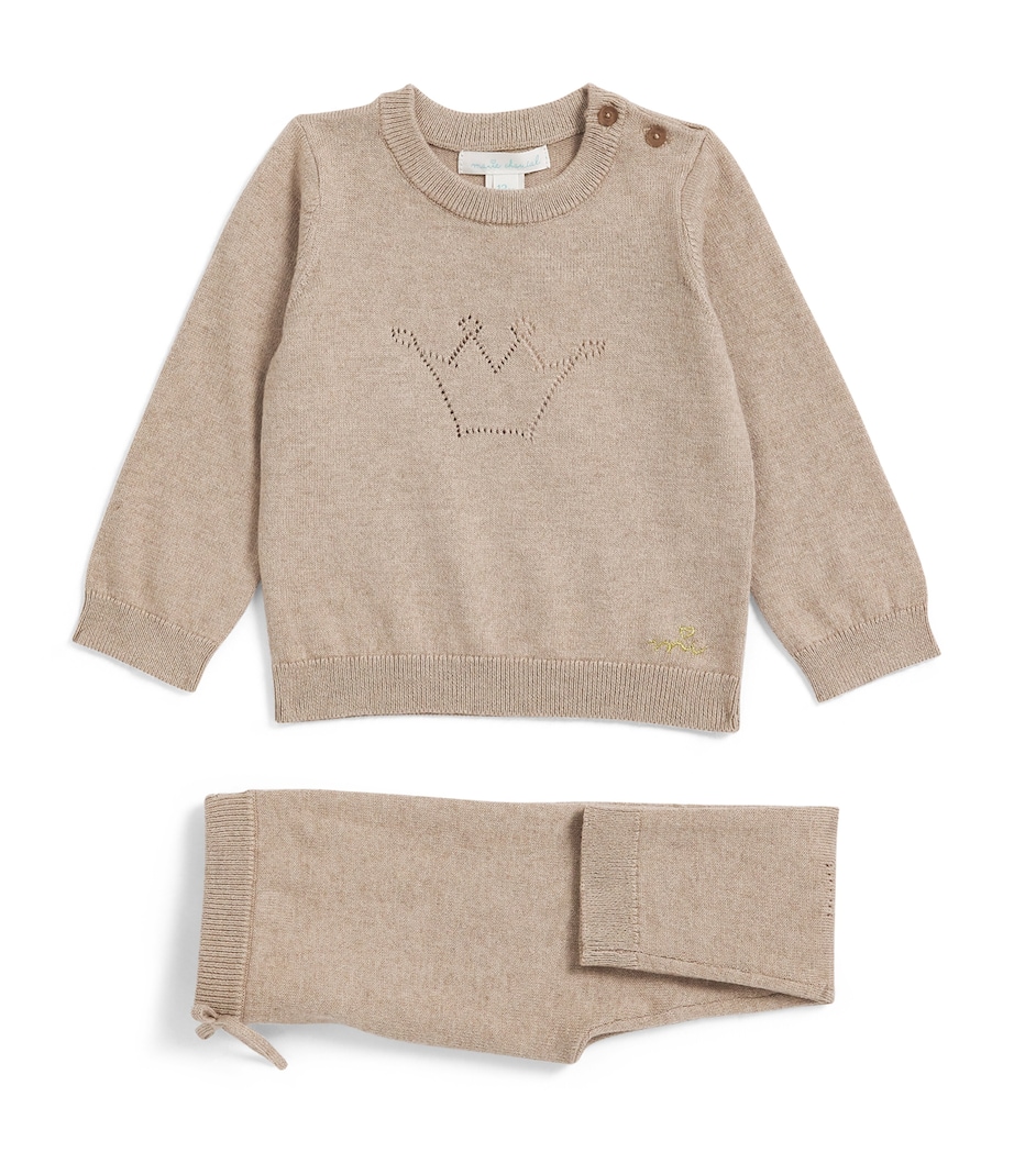 Crown Sweater and Sweatpants Set (3-24 Months) BISCUIT Image 1