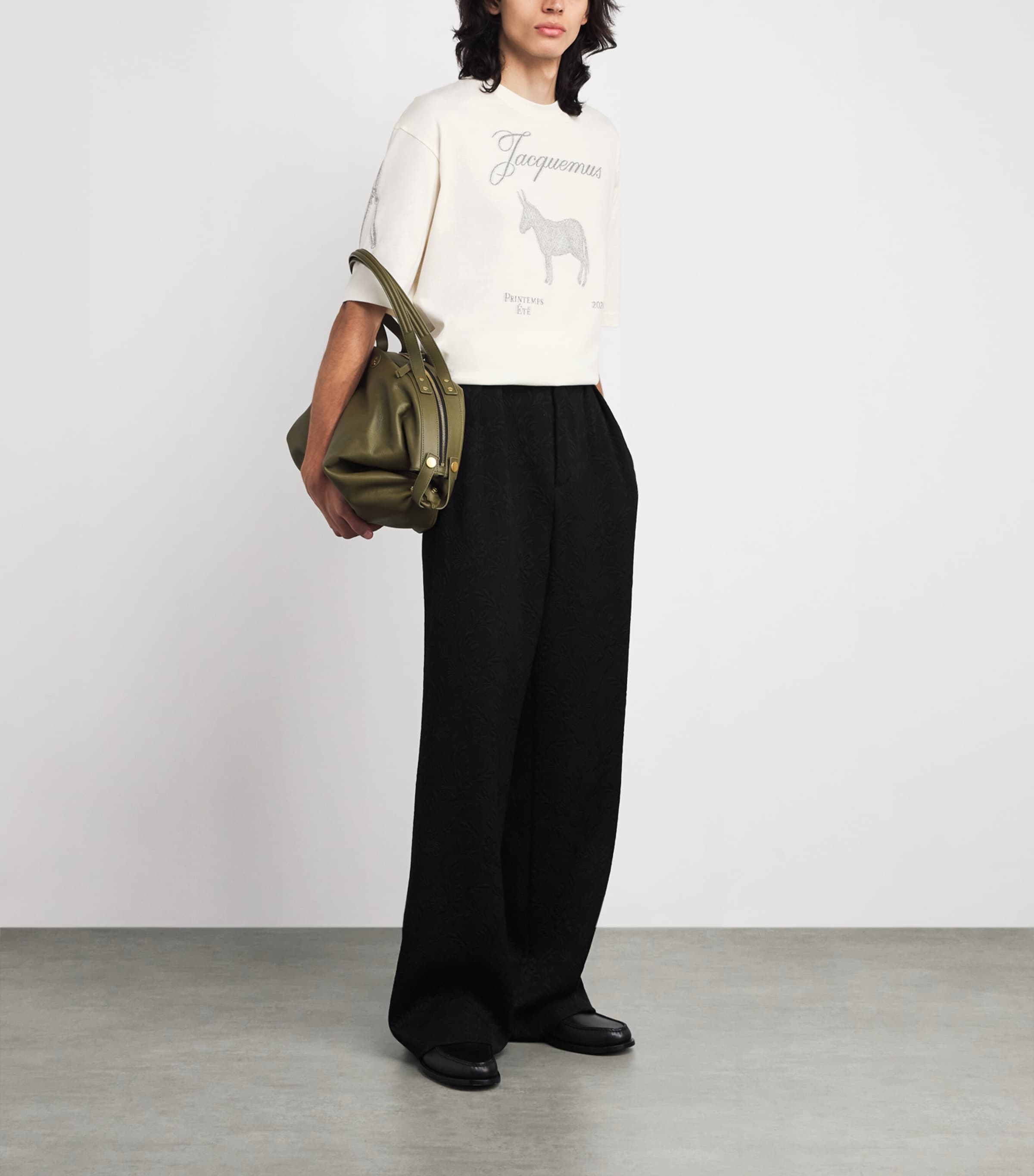 Cotton Jacquard Donkey T-Shirt DONKEY JCQRD WHT-1NW Image 2