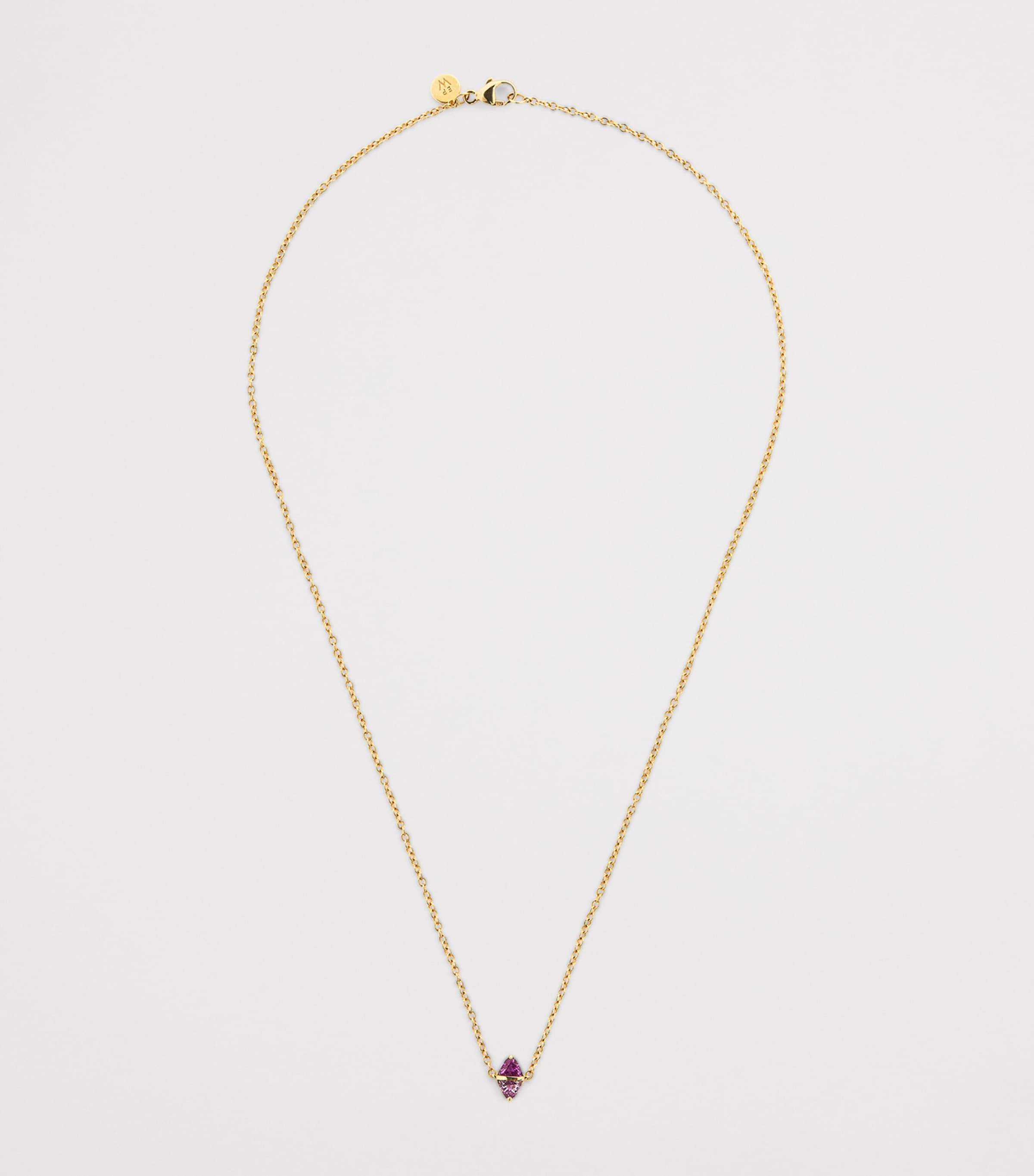 Yellow Gold and Pink Sapphire Tilly Necklace YELLOW GOLD Image 3
