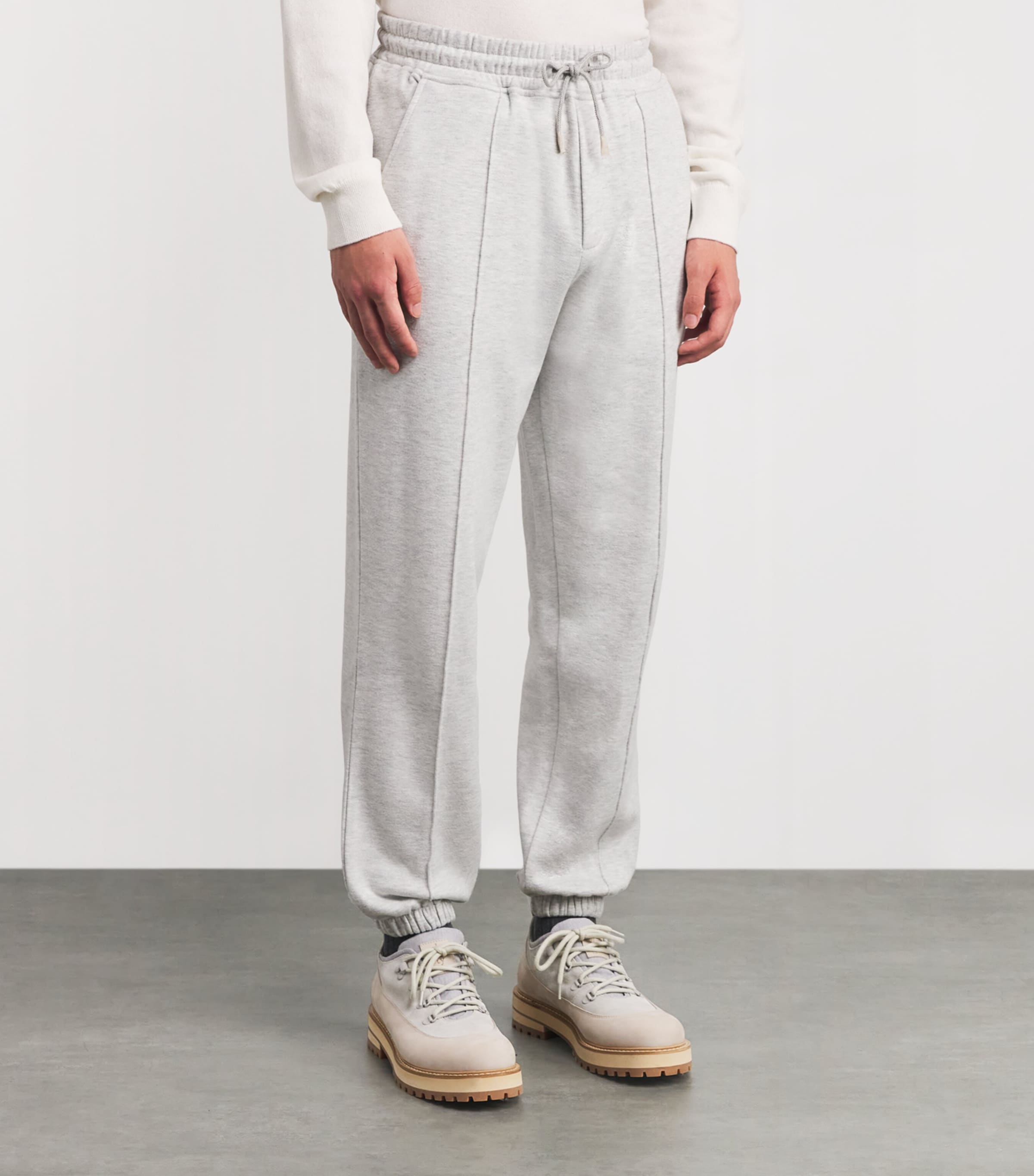 Cotton-Blend Sweatpants GRIGIO CHIARO MELANG Image 3