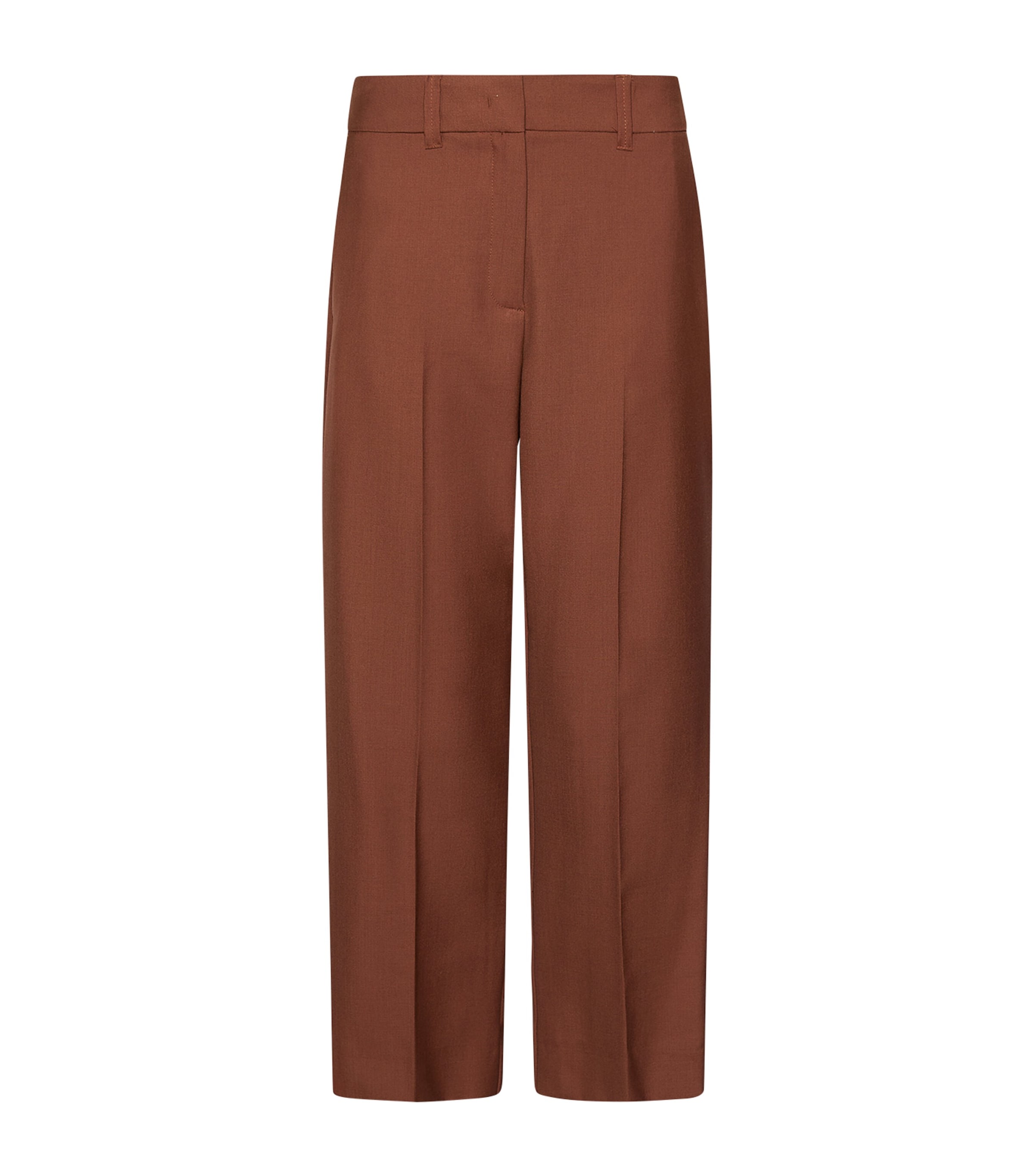 Marella Womens Virgin Wool Straight Trousers Caramel Image 1