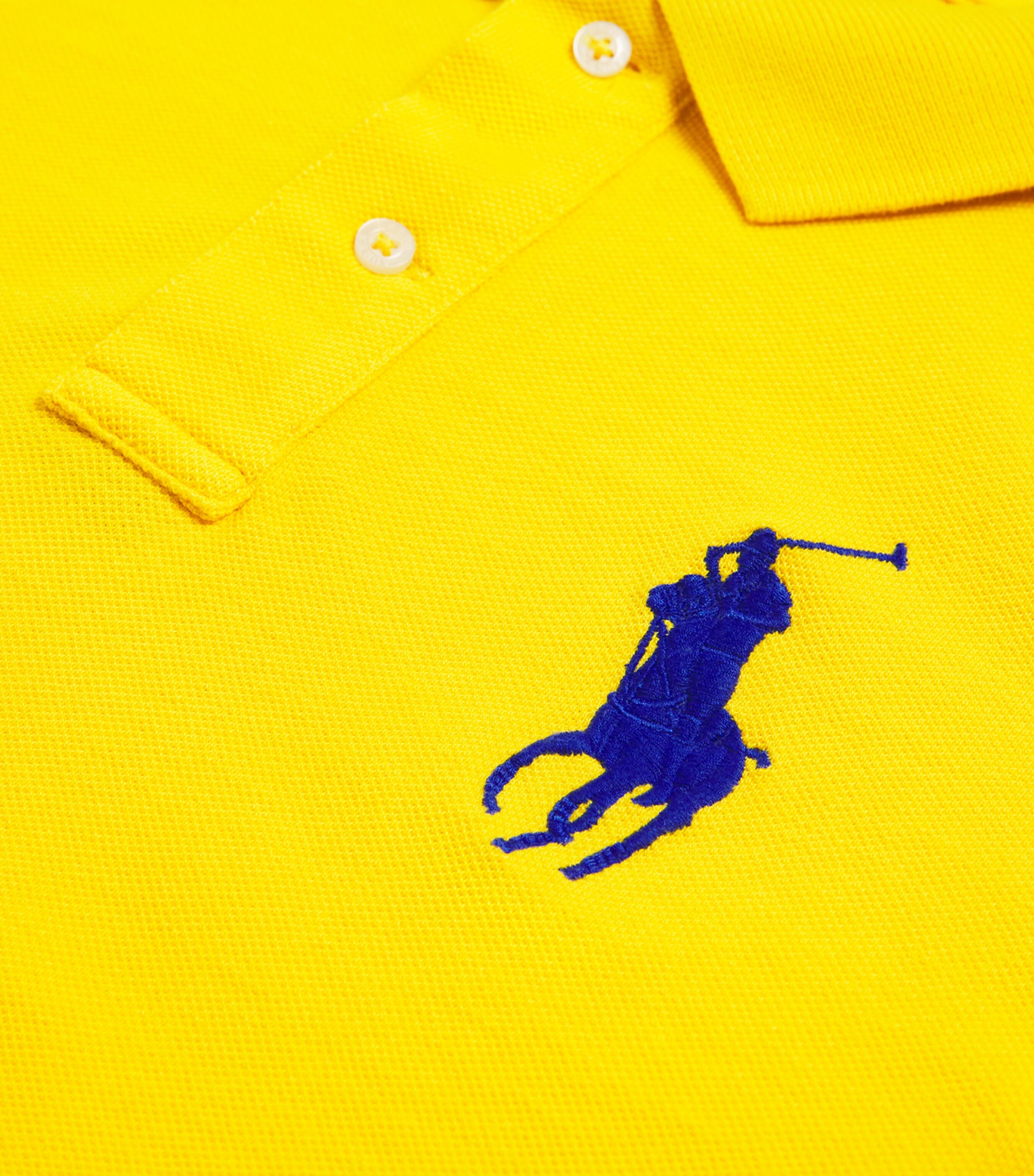 Cotton Big Pony Polo Shirt (7-14 Years) YELLOW Image 3