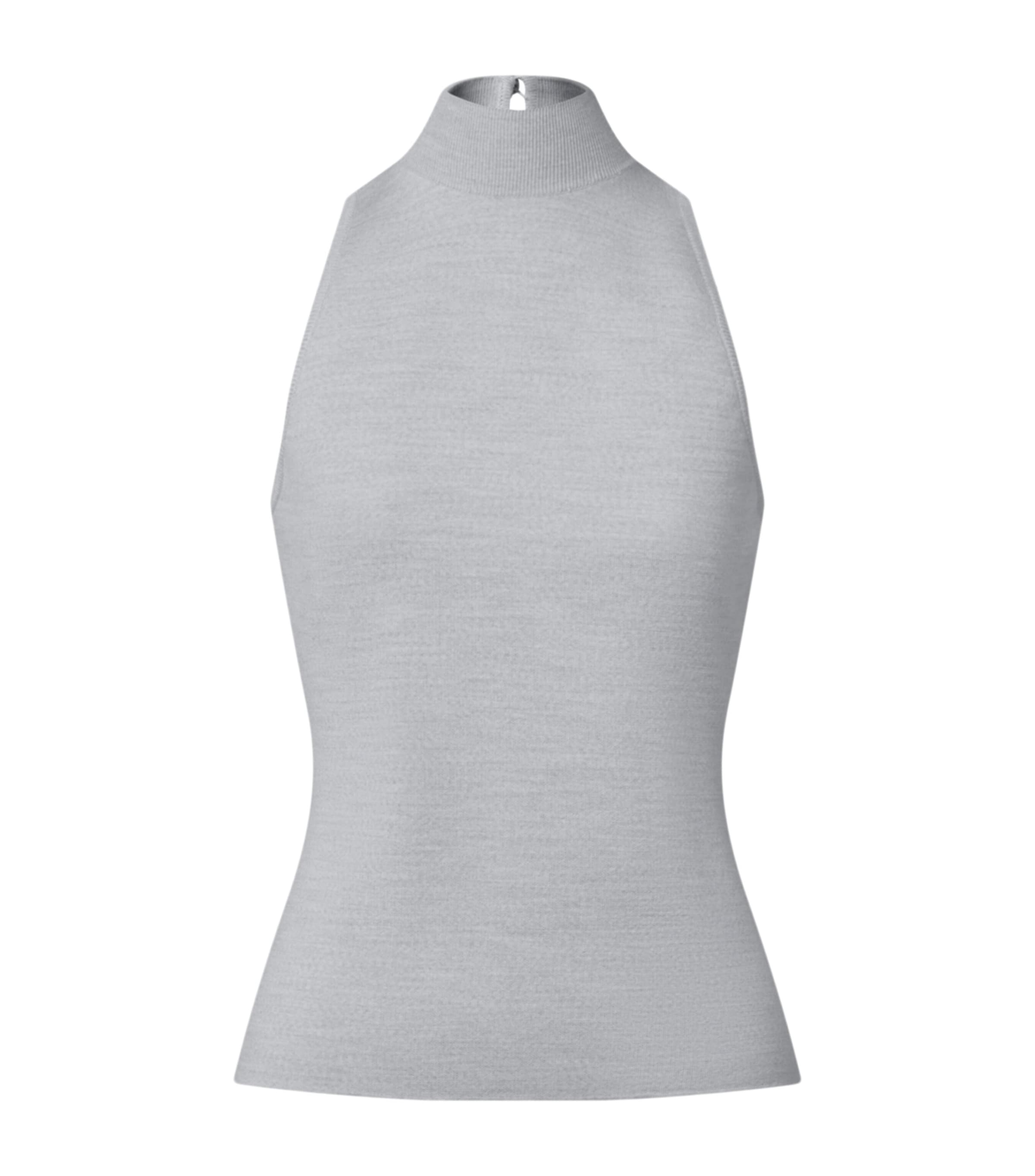 LOUIS VUITTON Womens Wool-Blend Sleeveless Top Grey Image 1