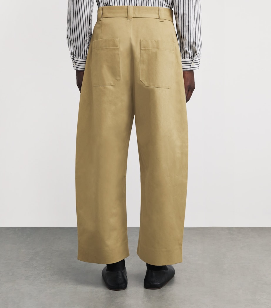 Cotton Pleated Sorte Trousers TAN Image 4
