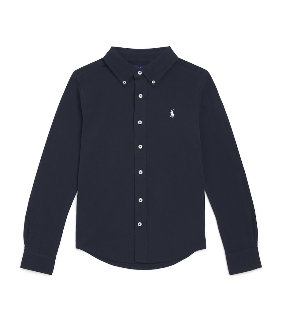 Cotton Piqué Shirt (6-14 Years) AVIATOR NAVY Image 1