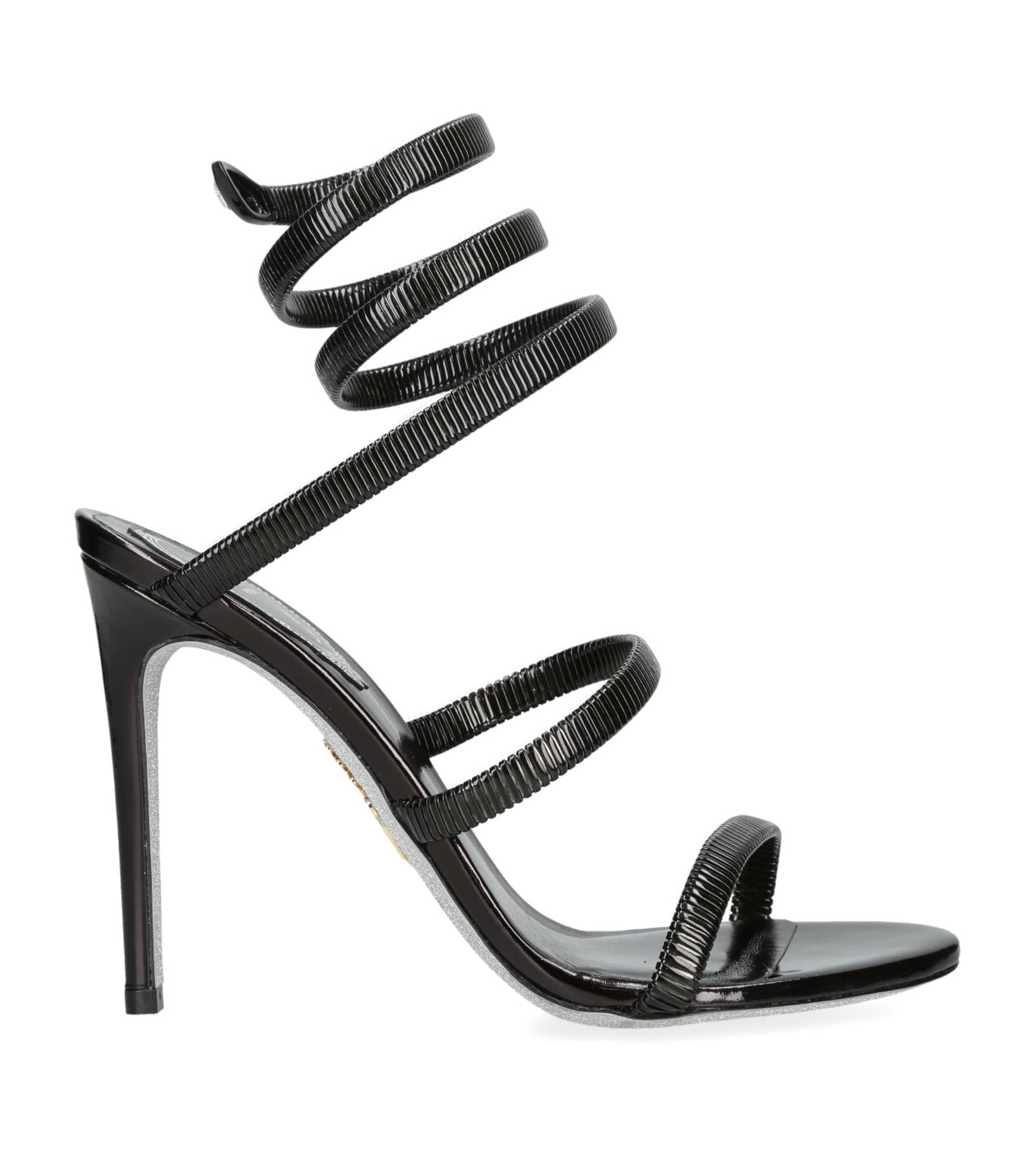 René Caovilla Suede Juniper Sandals 105 Black Image 1