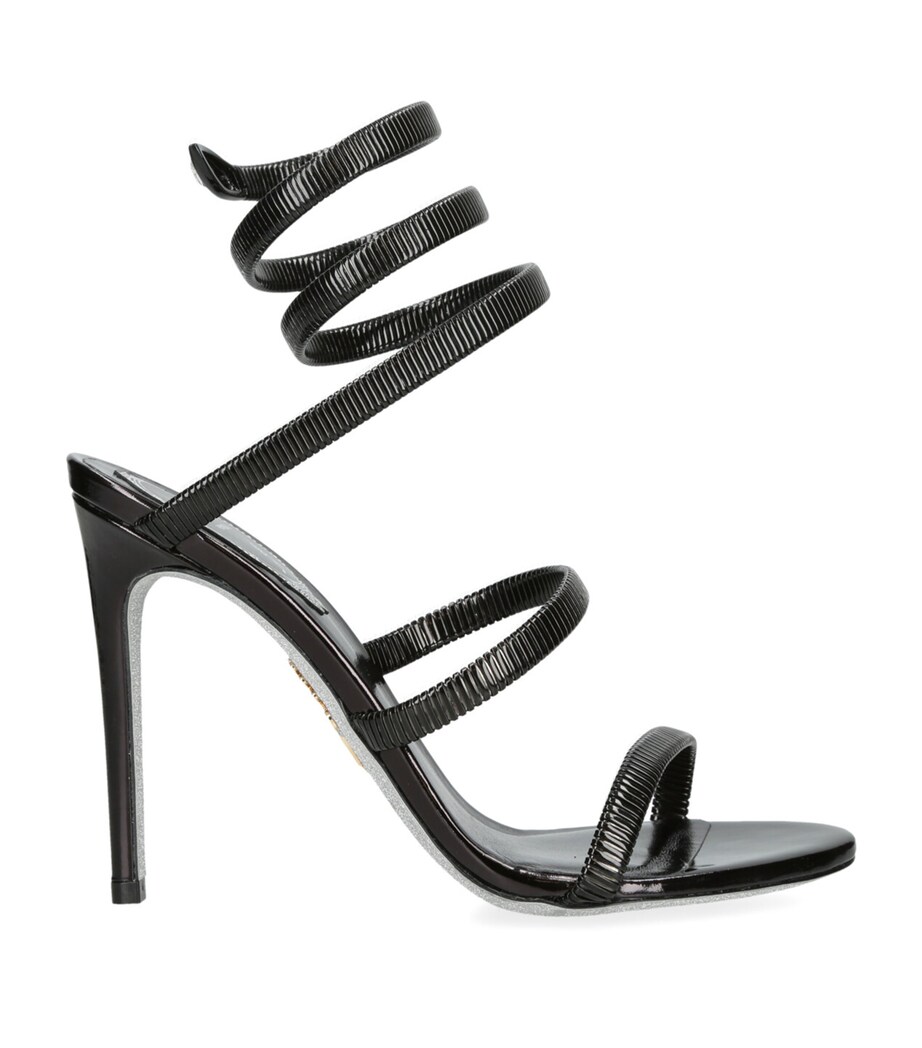 René Caovilla Suede Juniper Sandals 105 Black Image 1