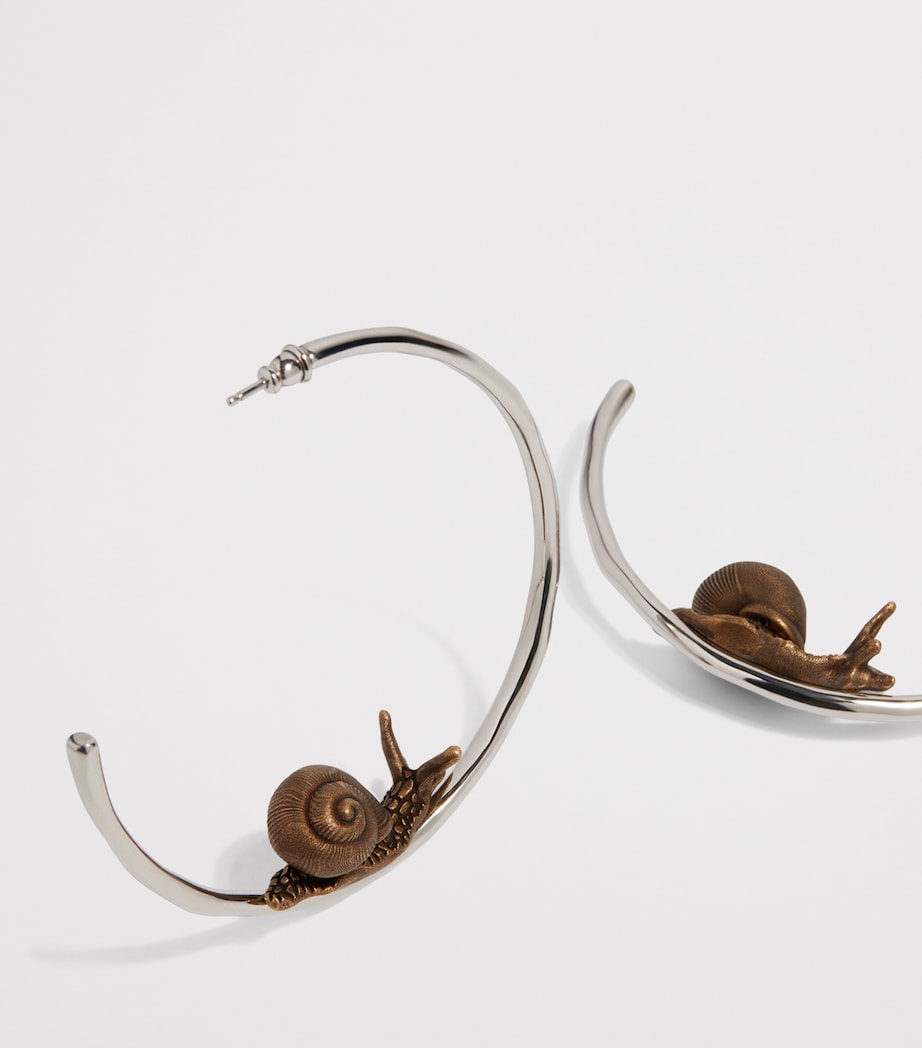 Schiaparelli Snail Hoop Earrings Aged Gold Image 4