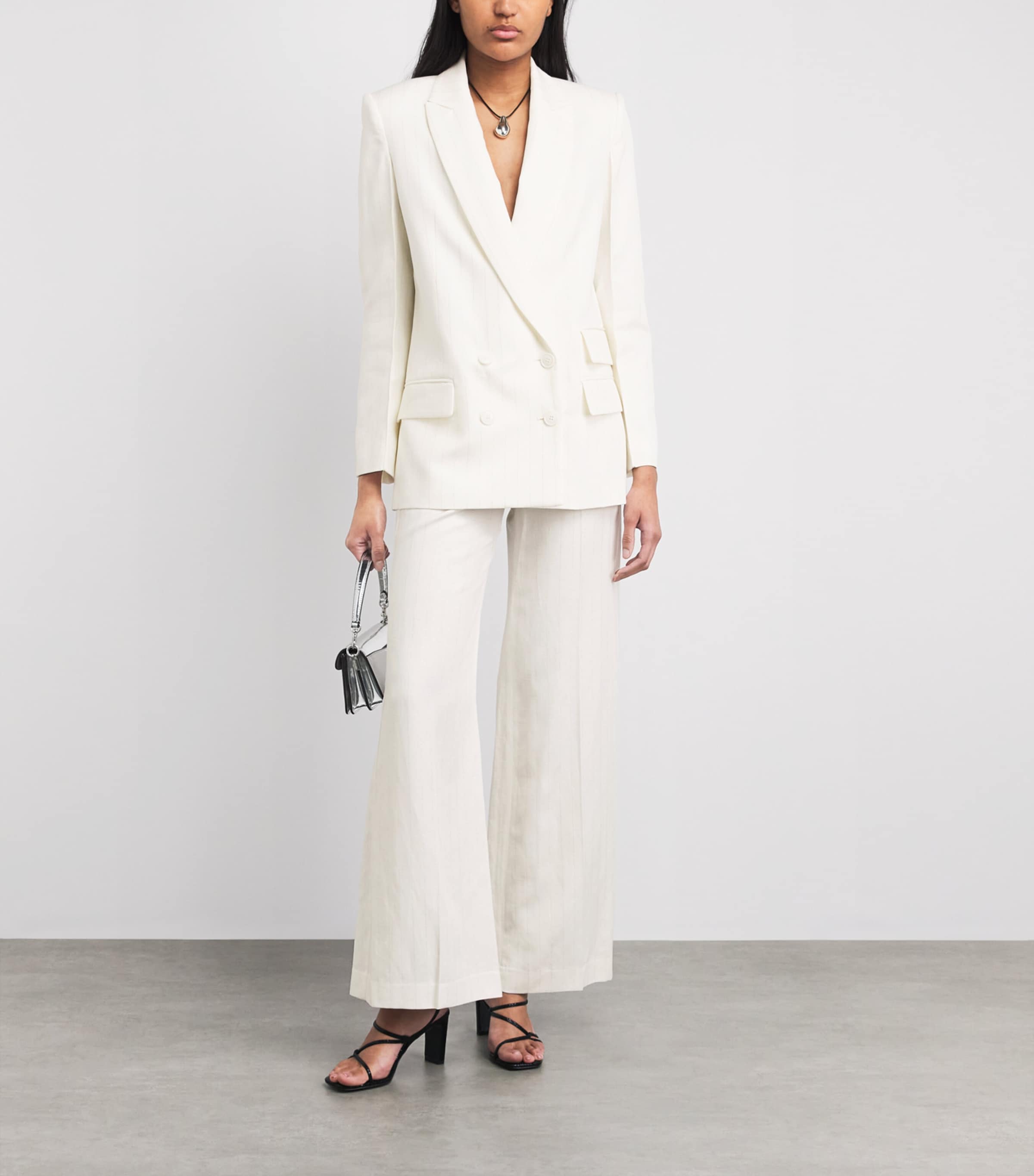 Double-Breasted Blazer WHITE Image 2