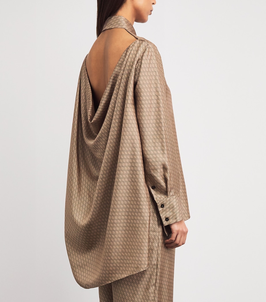 ESSE Studios Womens Silk Printed Linka Shirt Almond Linka Image 5