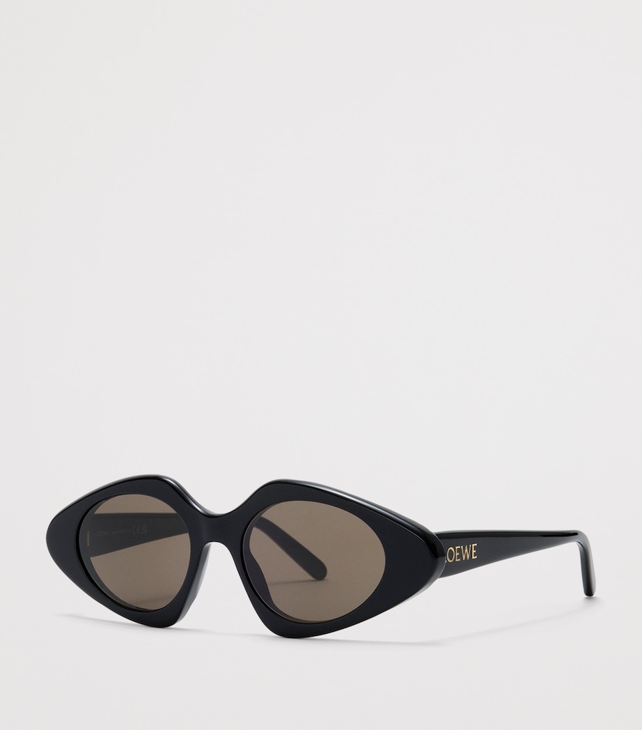 Acetate Triangle Slim Sunglasses BLACK Image 2