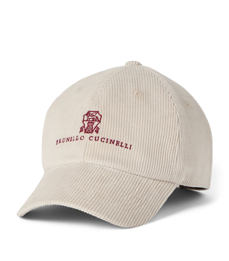 Brunello Cucinelli Cotton-Cashmere-Blend Corduroy Cap Image 1