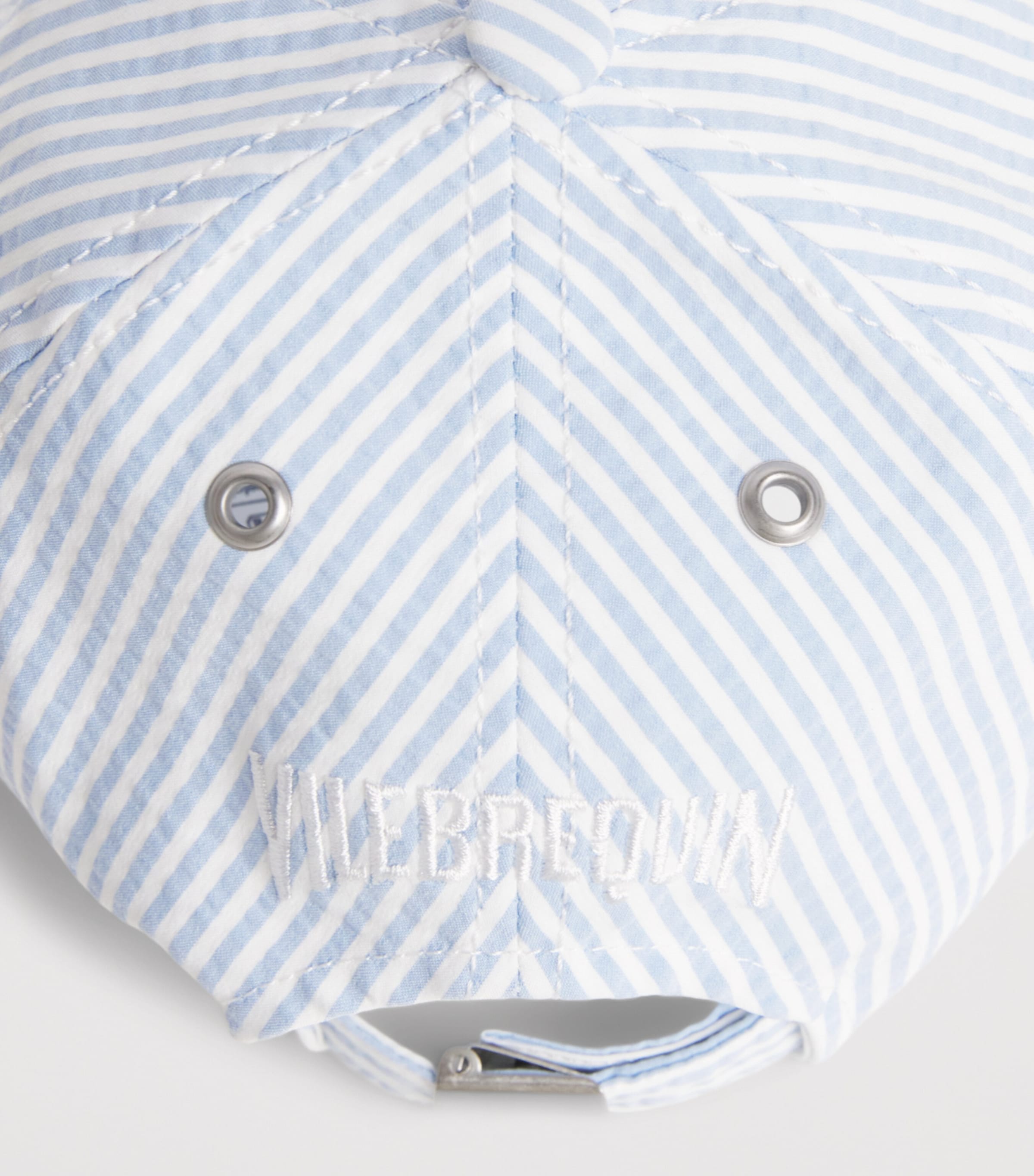 Vilebrequin Seersucker Stripe Turtle Baseball Cap Cloudy Image 4