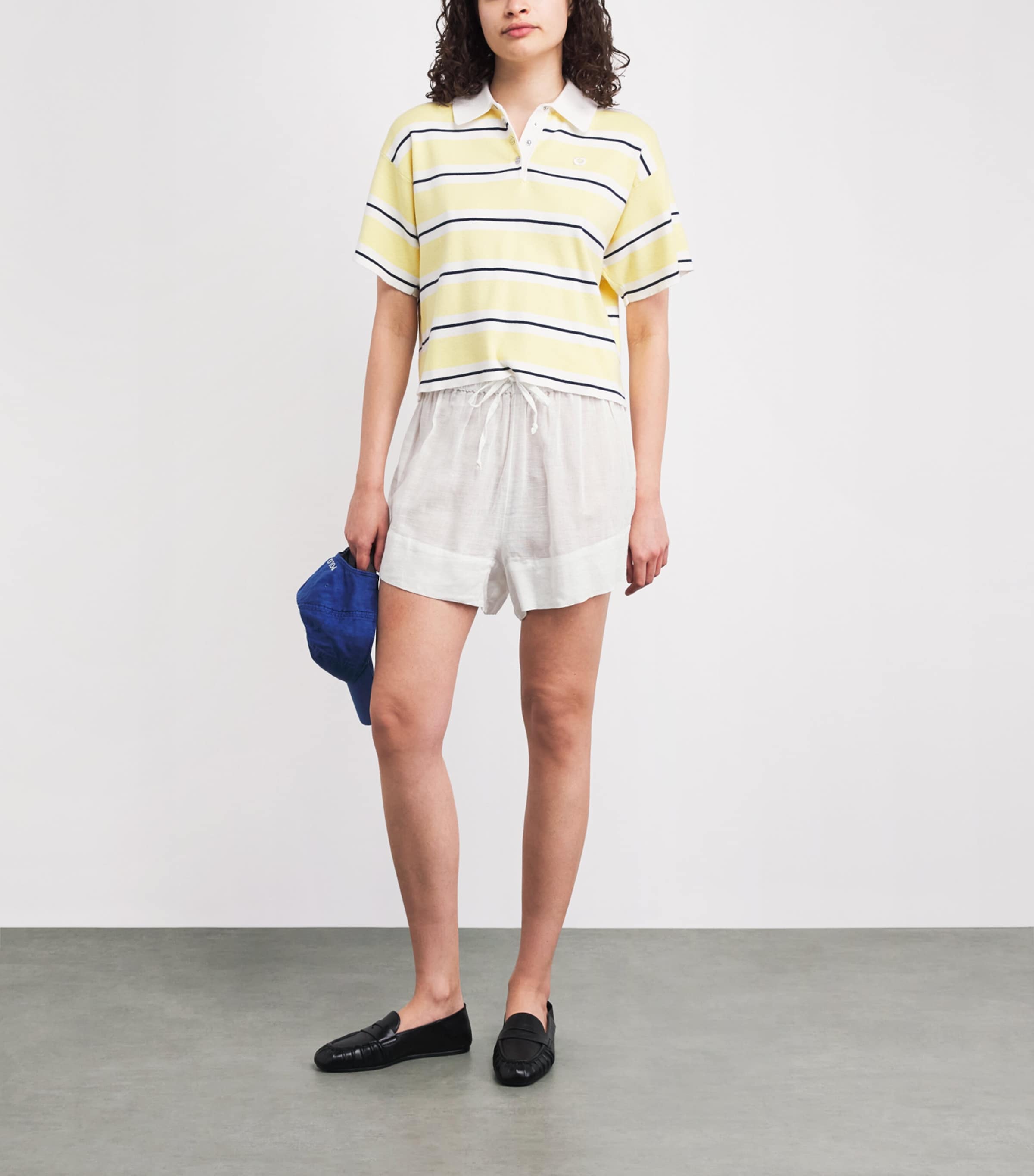Polo Ralph Lauren Womens Organic Cotton-Linen Tie Shorts Cream Image 2