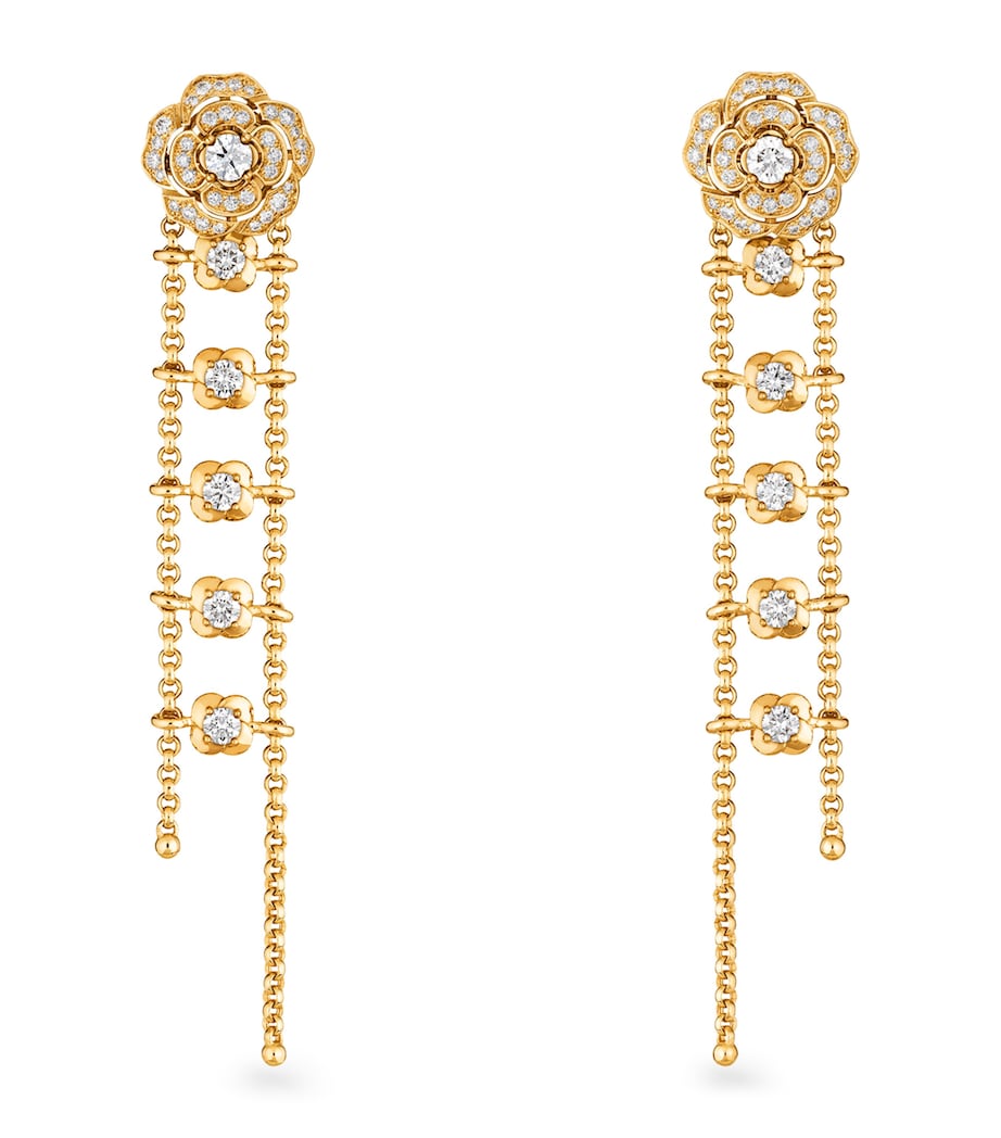 Gold and Diamond Camélia Transformable Earrings YELLOW Image 1