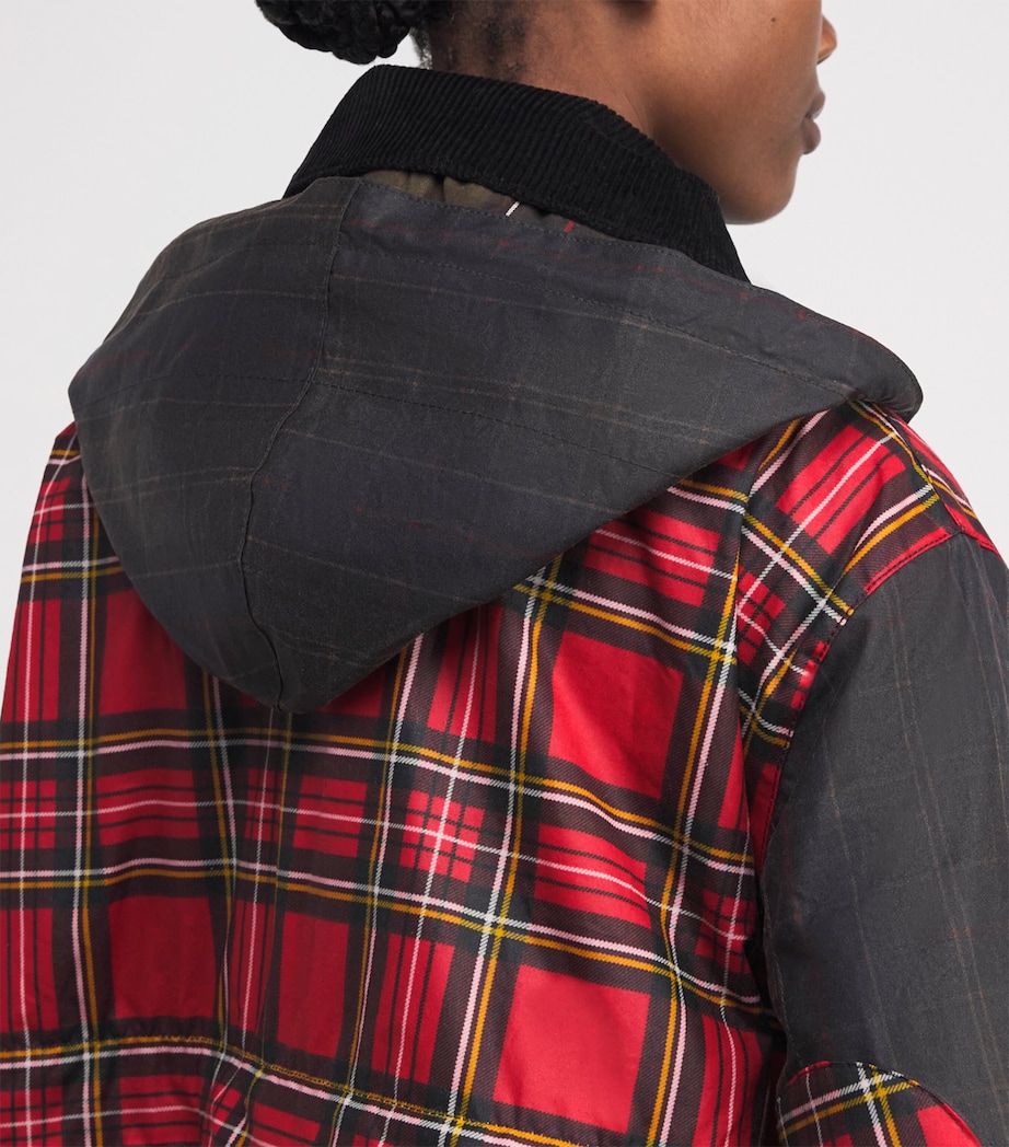 x GANNI Waxed Tartan Peplum Coat CLS/RYLST/CHR/CLSCTR Image 6