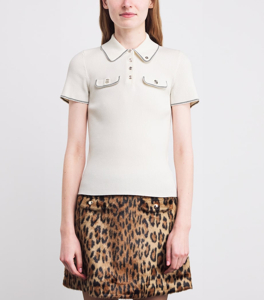 Ribbed Polo Shirt ECRU Image 3