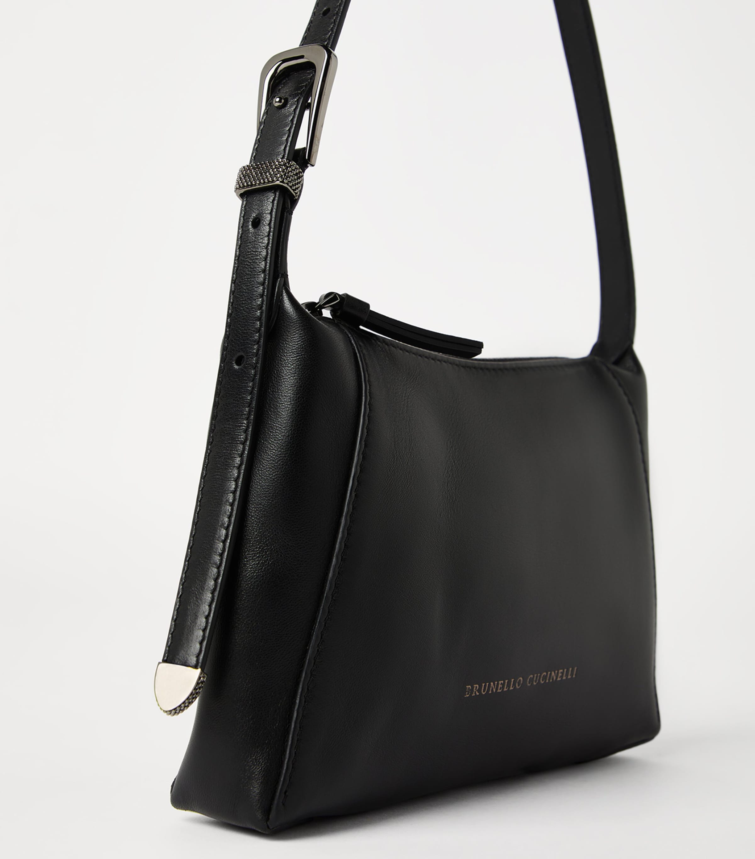 Brunello Cucinelli Leather BC Duo Shoulder Bag | Harrods US