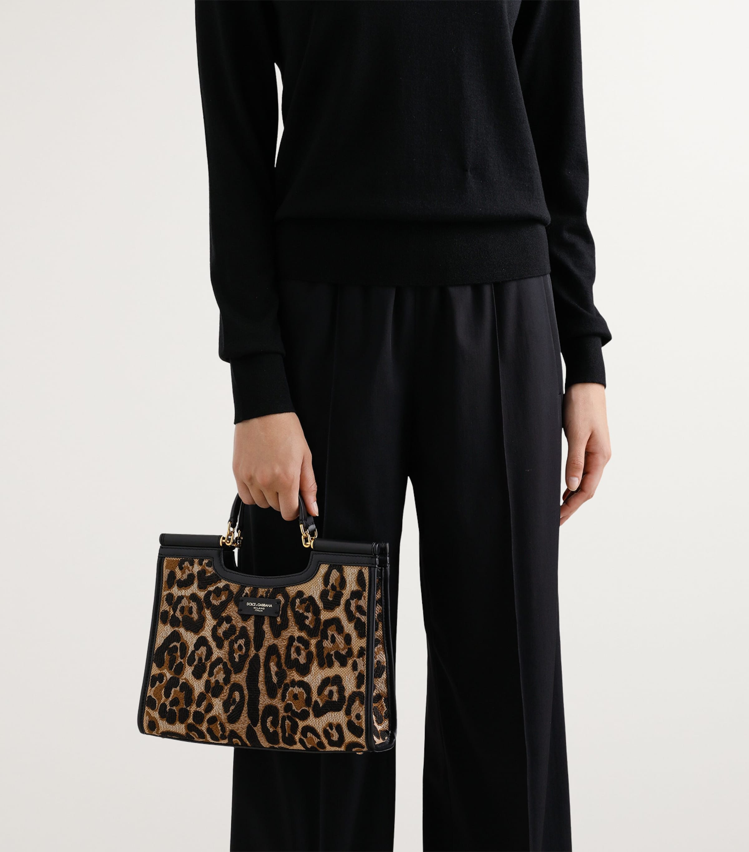 トートバッグ Dolce&Gabbana SMALL SICILY SHOPPING BAG WITH LEO PRINT Dolce & Gabbana Small Leopard Print Sicily Tote Bag | Harrods US