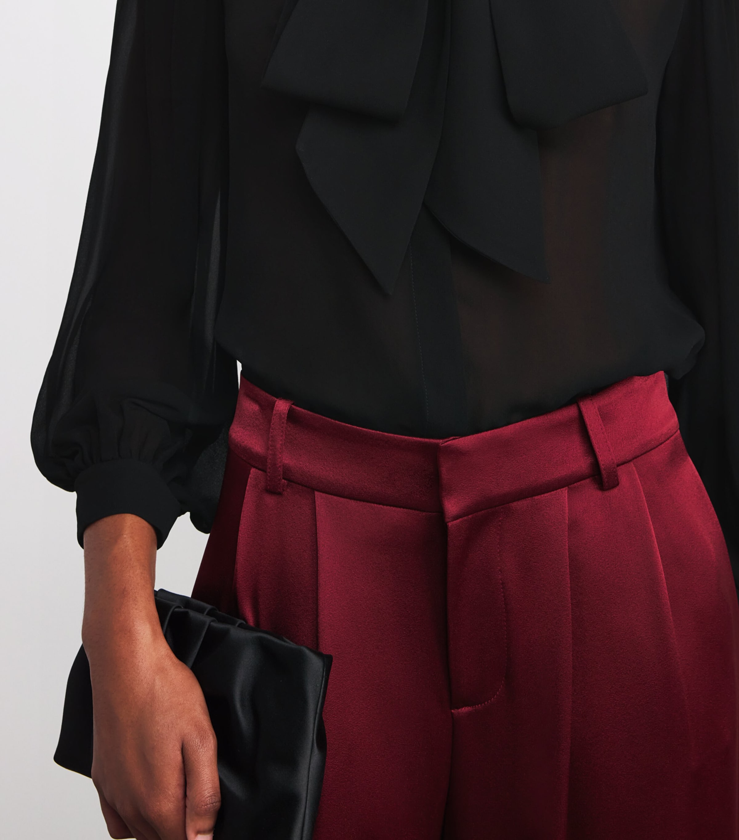 Semi-Sheer Brentley Blouse A001 BLACK Image 6