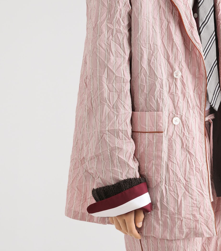 Dolce&Gabbana Mens Crinkled Striped Pyjama-Style Shirt Striped Image 5