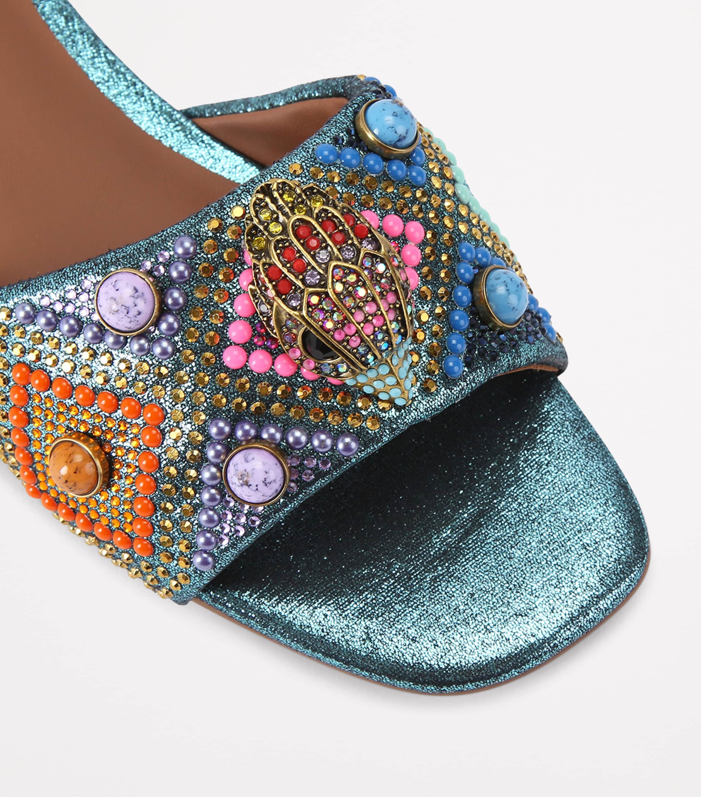 Leather Kensington Flat Sandals TURQ OTHER Image 3