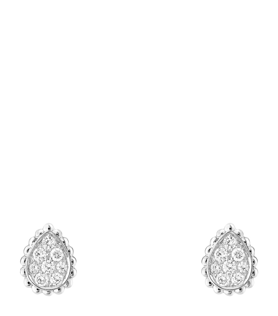 Extra Small White Gold and Diamond Serpent Bohème Motif Earrings WHITE Image 1