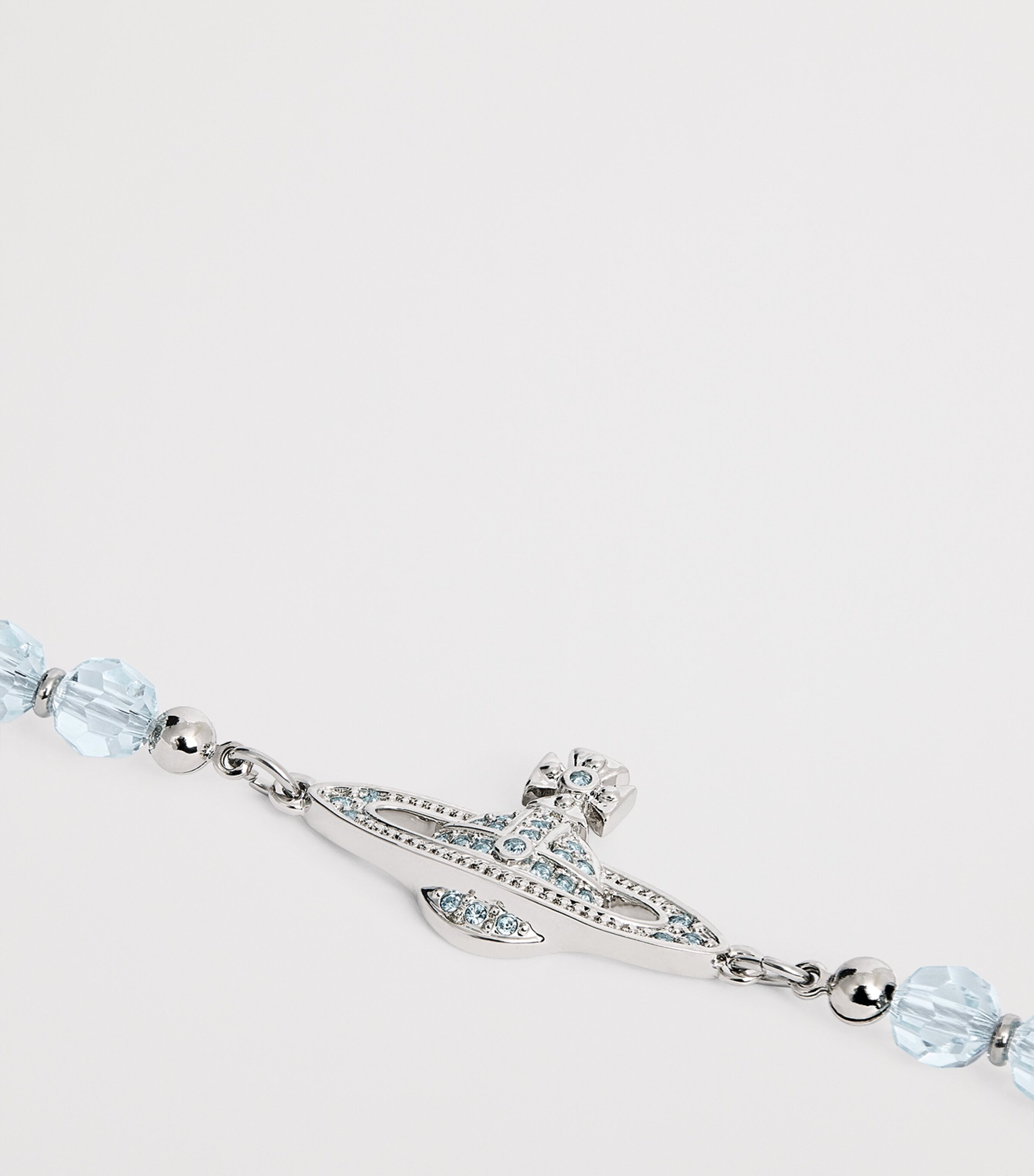 Vivienne Westwood Cubic Zirconia Messaline Bracelet Pltnm/aqua Bohemica Image 3