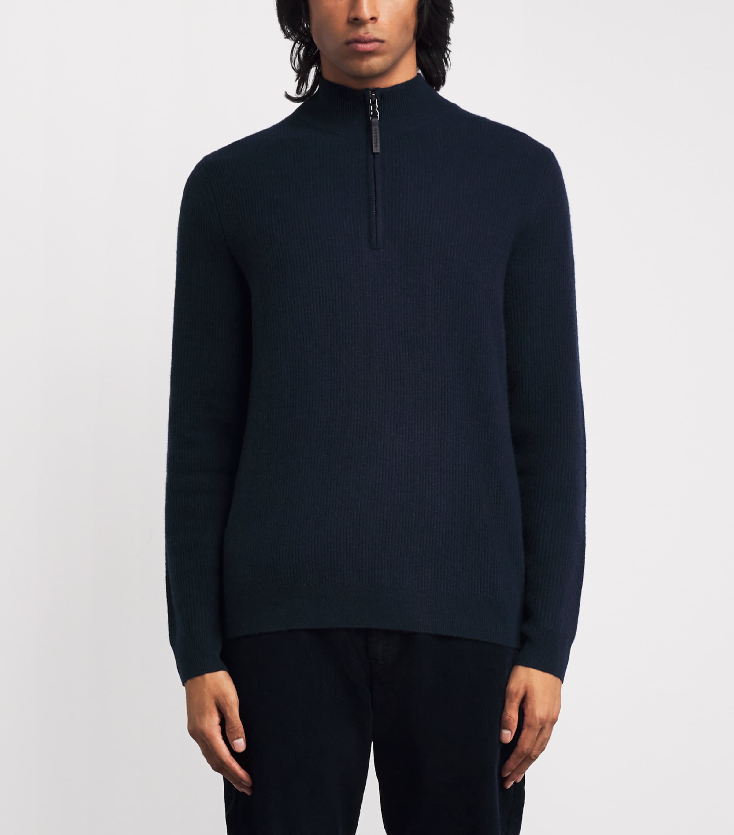 Derek Quarter-Zip Sweater 464-NAVY Image 3