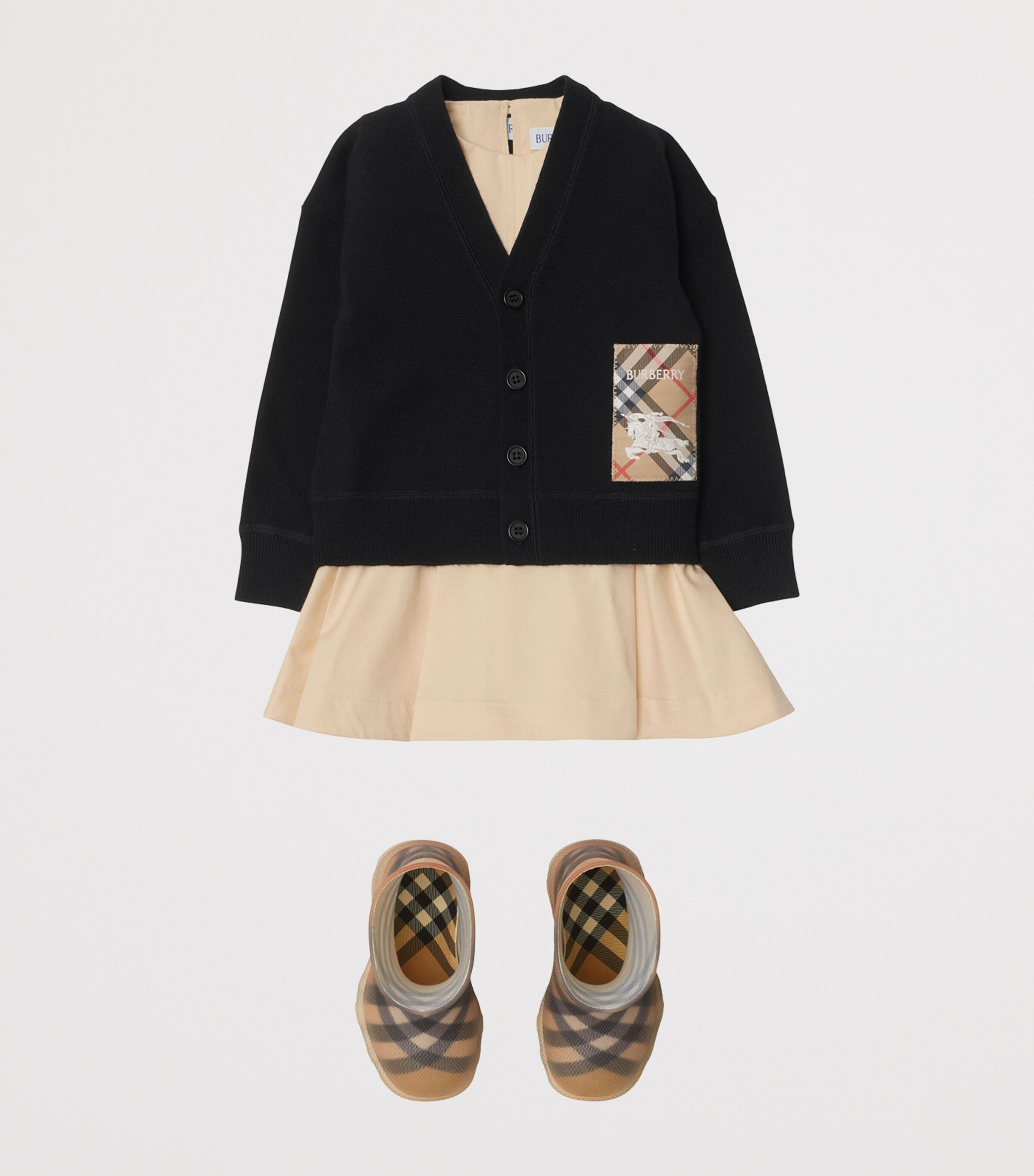 Wool EKD-Patch Cardigan (6-24 Months) BLACK Image 4