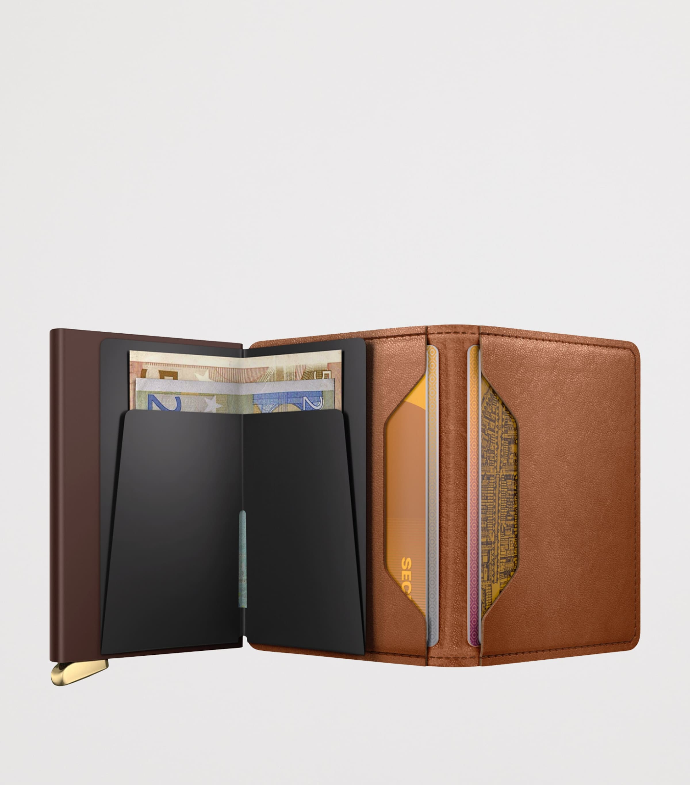 Embossed Leather Slimwallet COGNAC Image 4